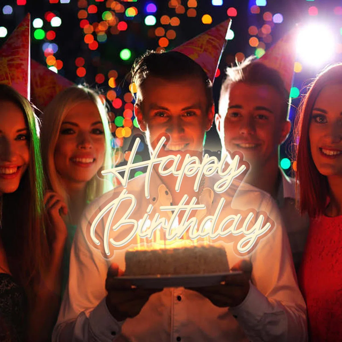 Buon Compleanno Neon Segno, Caldo Bianco Festa di Compleanno Sfondo Decorazione USB Alimentazione Decorazione Camera da Letto Parete Decorazione 5V 16,5 * 11