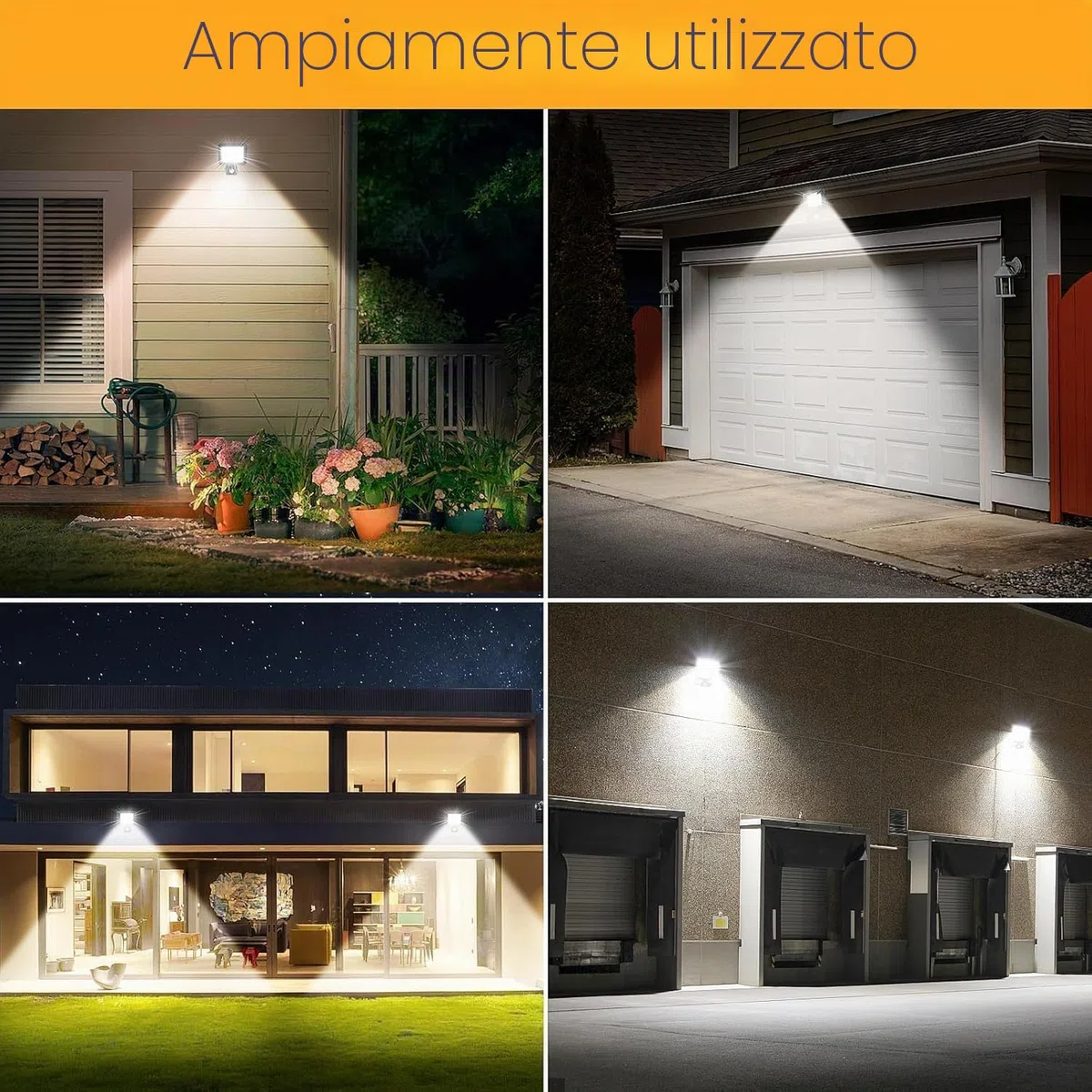 30W Faretto LED da Esterno con Sensore di Movimento - 2 Pezzi Bianca Fredda 6500K - Modalità Regolabili Interno Faro con Telecomando, IP66 Impermeabile Faretti Lampioni per Giardino Cortili Garage