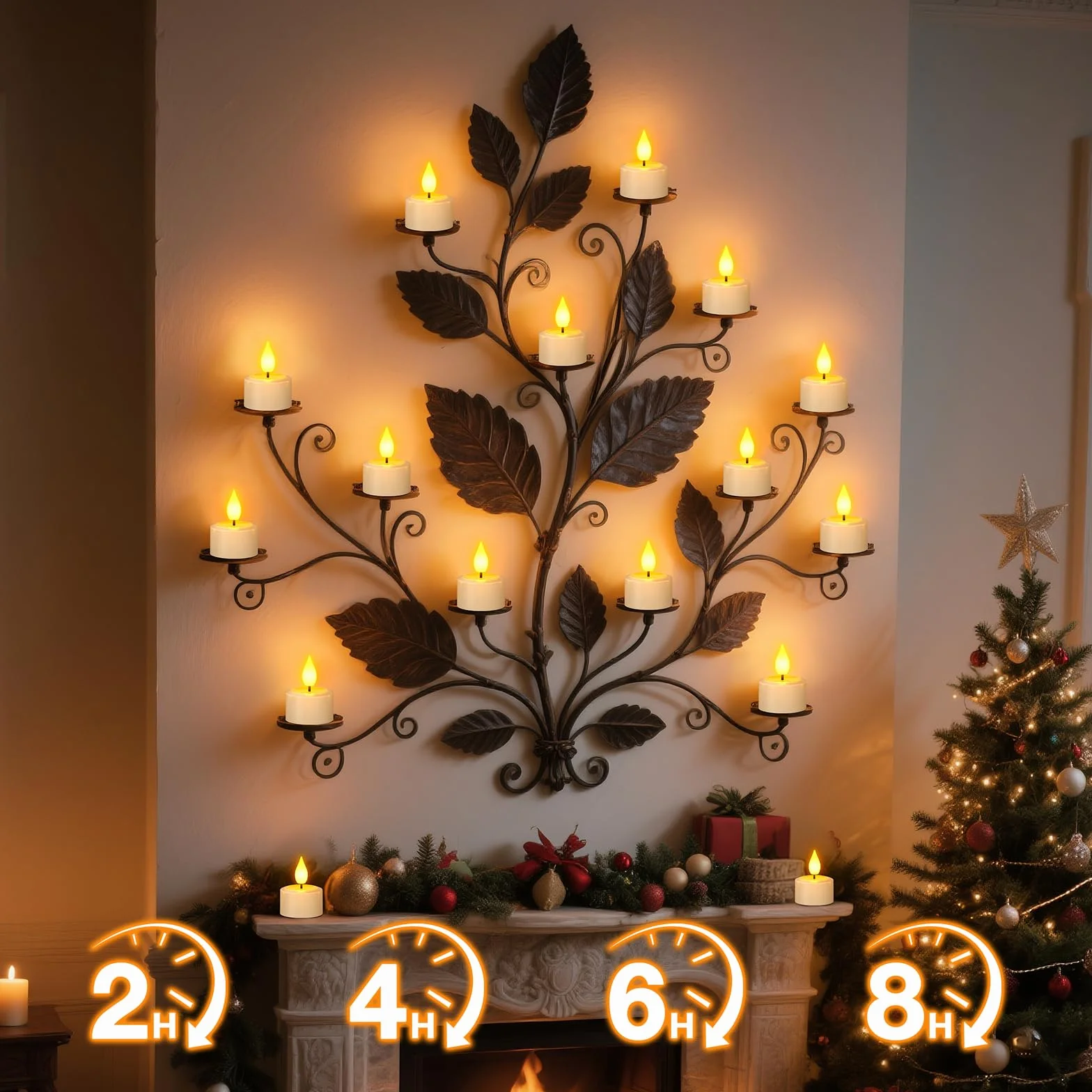 SoulBay 6 pezzi Tea Light Candele LED con Telecomando, Candele Finte LED Batteria USB Ricaricabili Elettriche Effetto Reale con Timer, Natalizie Decorative Luci per Halloween Casa Natale Decorazioni