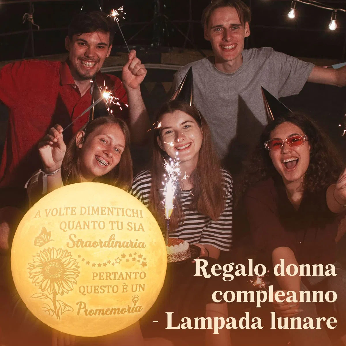 Vetbuosa Regalo Donna - Motivazionale Lampada Luna, Lampada da Comodino | Abat Jour da Comodino | Idea Simpatica | Compleanno & Festa | Bambina Donna Uomo Amico Ado | Sorpresa Collega Ufficio
