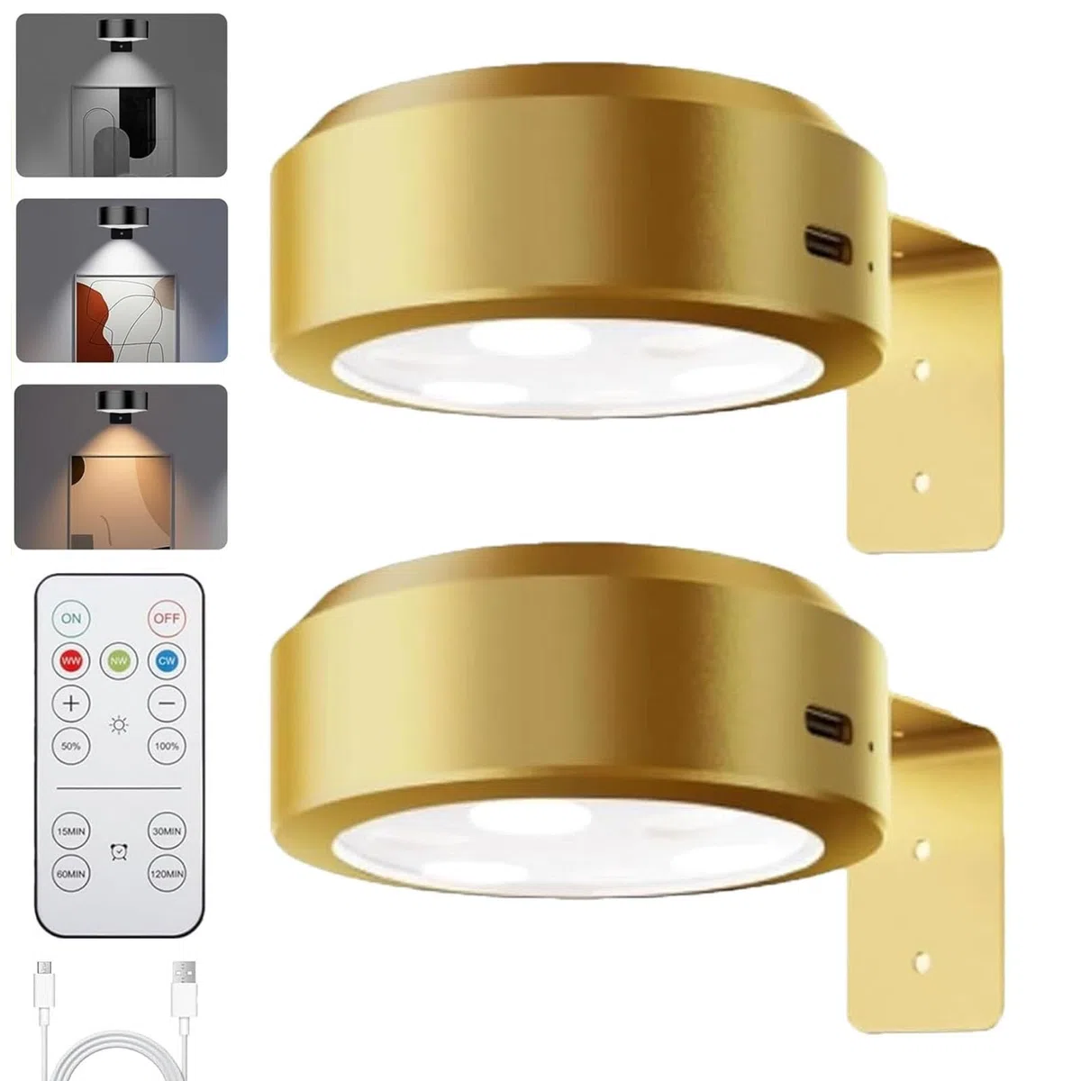 Luci for quadri Chiclify da parete con 3 temperature di colore e telecomando, luci for quadri Chiclify, luci magnetiche for dipingere, luci for quadri wireless da parete, 13 modalità di illuminazione(