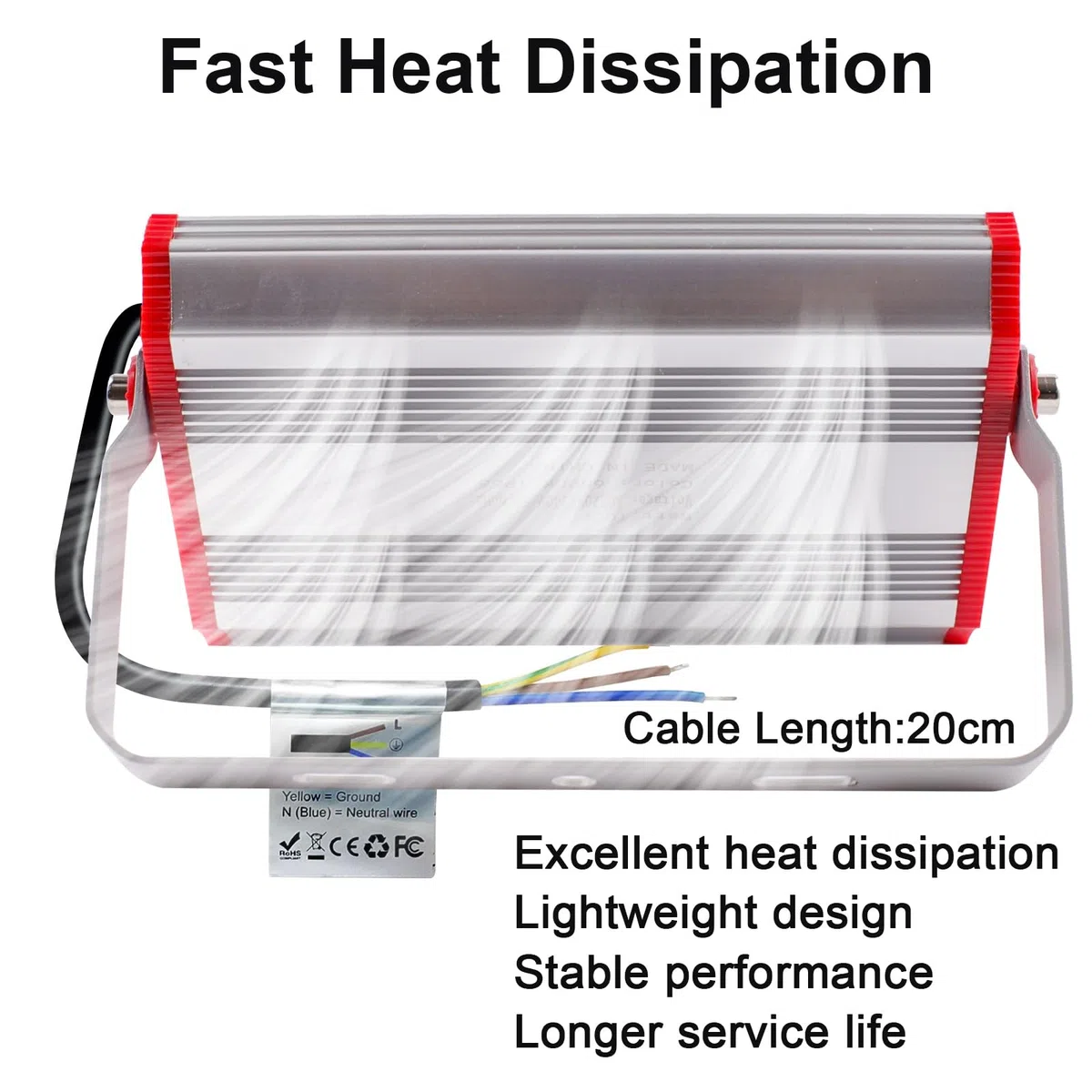 CREATESTAR Faretto Led da Esterno 10000LM 100W, Faretti Led Esterni 6500K luce bianca fredda, 1 Pezzi IP66 Impermeabile Faro Esterno per magazzino giardino garage campo sportivo cortile
