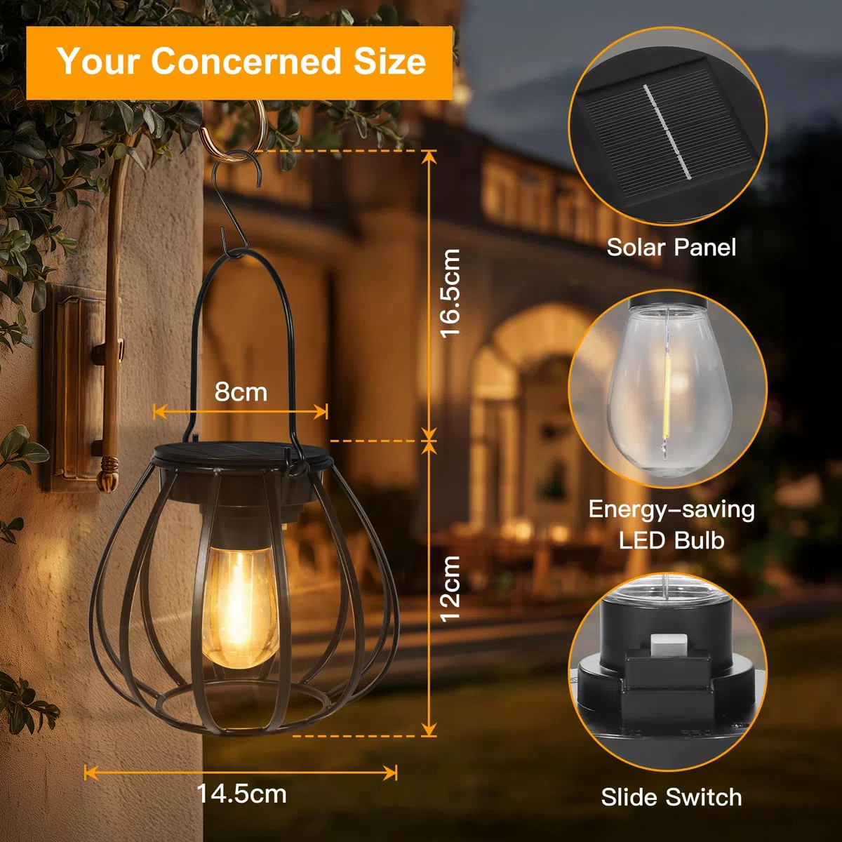 Lanterne Solari Da Esterno 2 Pezzi - Lanterna Solare Da Esterno IP65 Impermeabile - Forma di Brocca Solar Light Lanterne Da Giardino Bianco Caldo Per Da Esterno Giardino Feste Patio