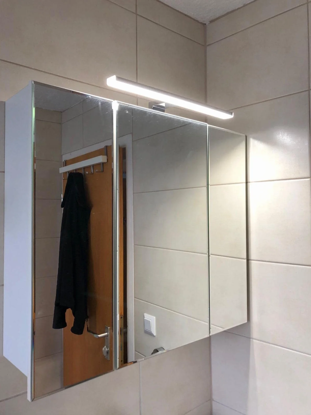 Lampada da Specchio a LED per Bagno,10W,820LM,40cm,Bianco Neutro,4000K,Montaggio 3 in 1,IP44,230V,400mm,Senza Tremolio,Lampada da Specchio per Armadio da Bagno