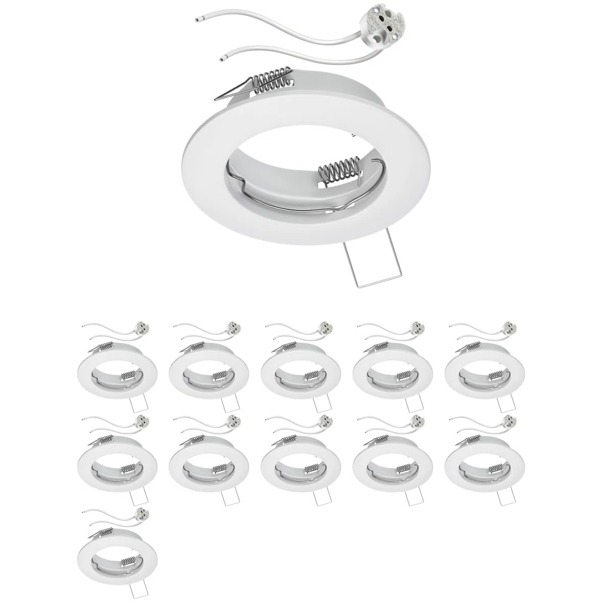 ledscom.de 12 cornici da incasso a soffitto FERE cornice da incasso bianca opaca (LED/alogena/MR16/50mm) incl. presa GU5.3