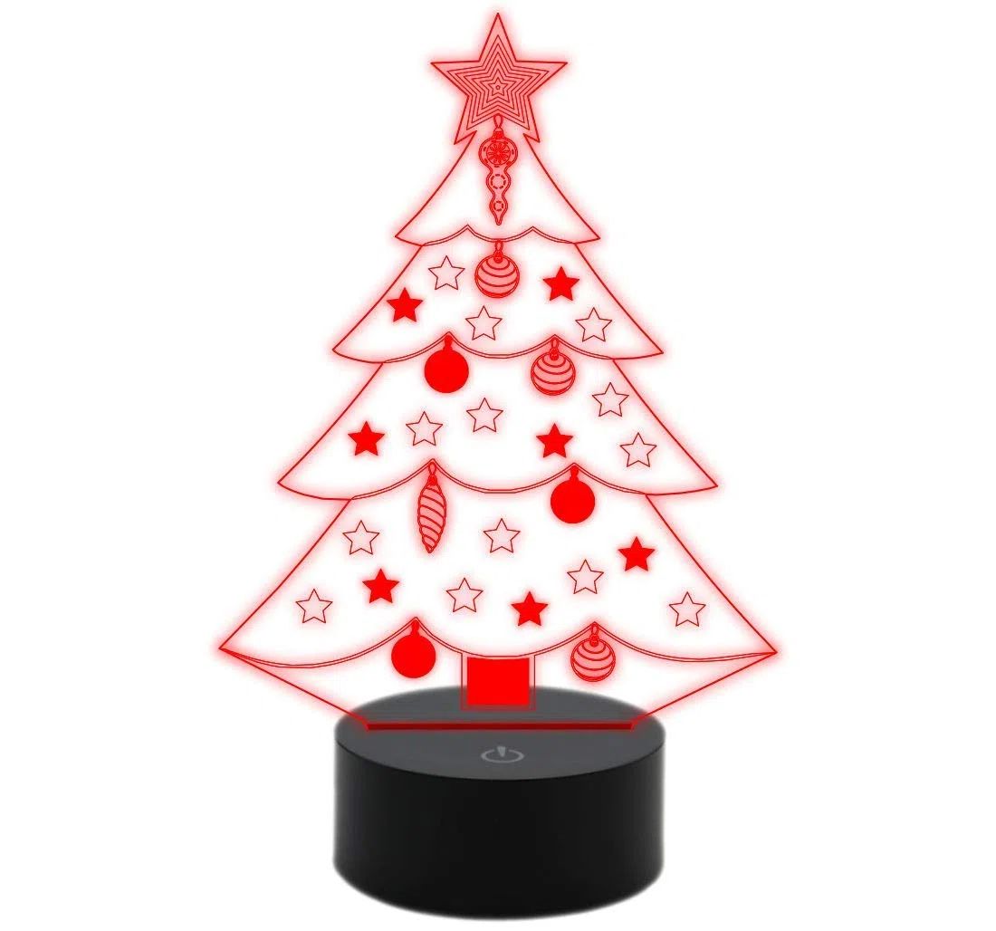 NM Idee Regalo Lampada Albero Idea Regalo di Natale con luce led 7 Colori Multicolore a batteria + cavo usb Decorazioni luci colorate di Natale natalizie