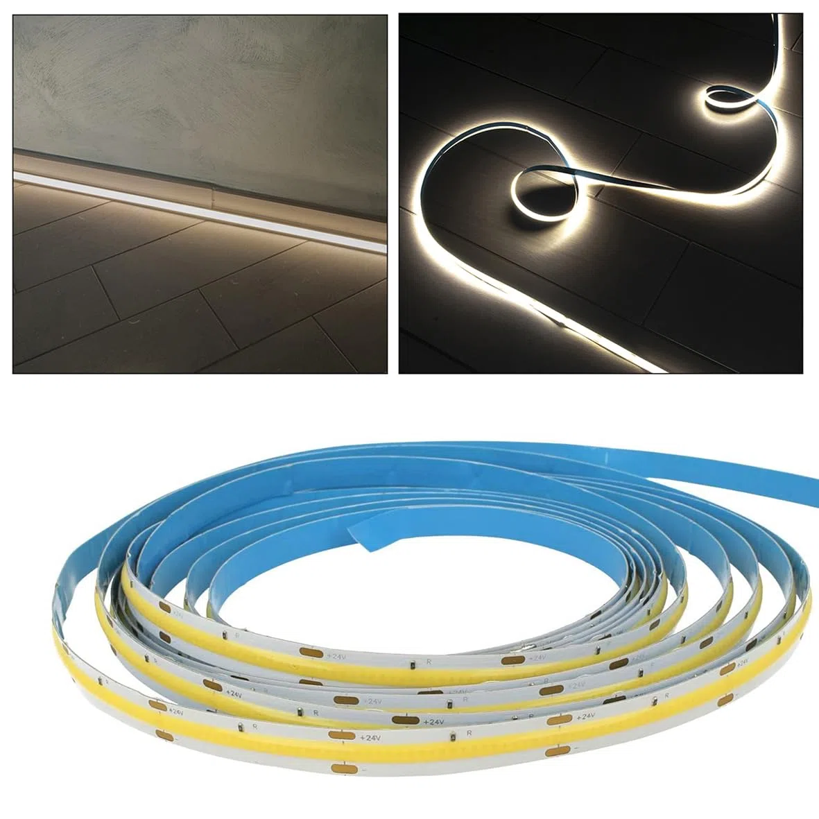 BOBINA 5M STRISCIA LED 24V DC COB 60W IP20 DIMMERABILE 2400LED S51-COB-24V