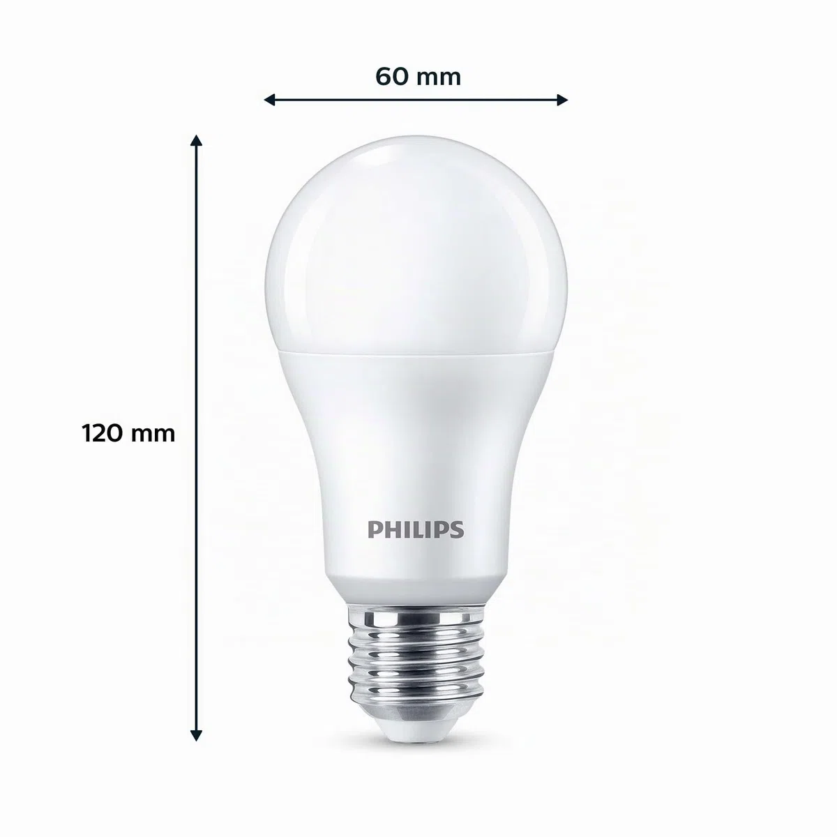 Philips LED E27, confezione da 6 lampadine, equivalente a 100 W, lampadine LED smerigliate, Plastica, Luce Bianca Naturale 4000K, LED a risparmio energetico con lunga durata