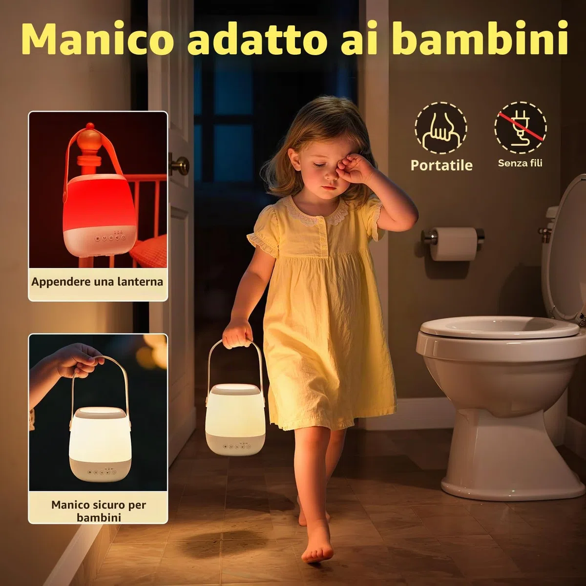 One Fire Lampada da Comodino, 16 Colori 5 Luminosità Luce Notturna Neonato,16 Rumore Bianco 6 Lullaby Lampade da Comodino, Telecomando Timer Lampada Notturna Bambini,USB Ricaricabile Lampada Comodino