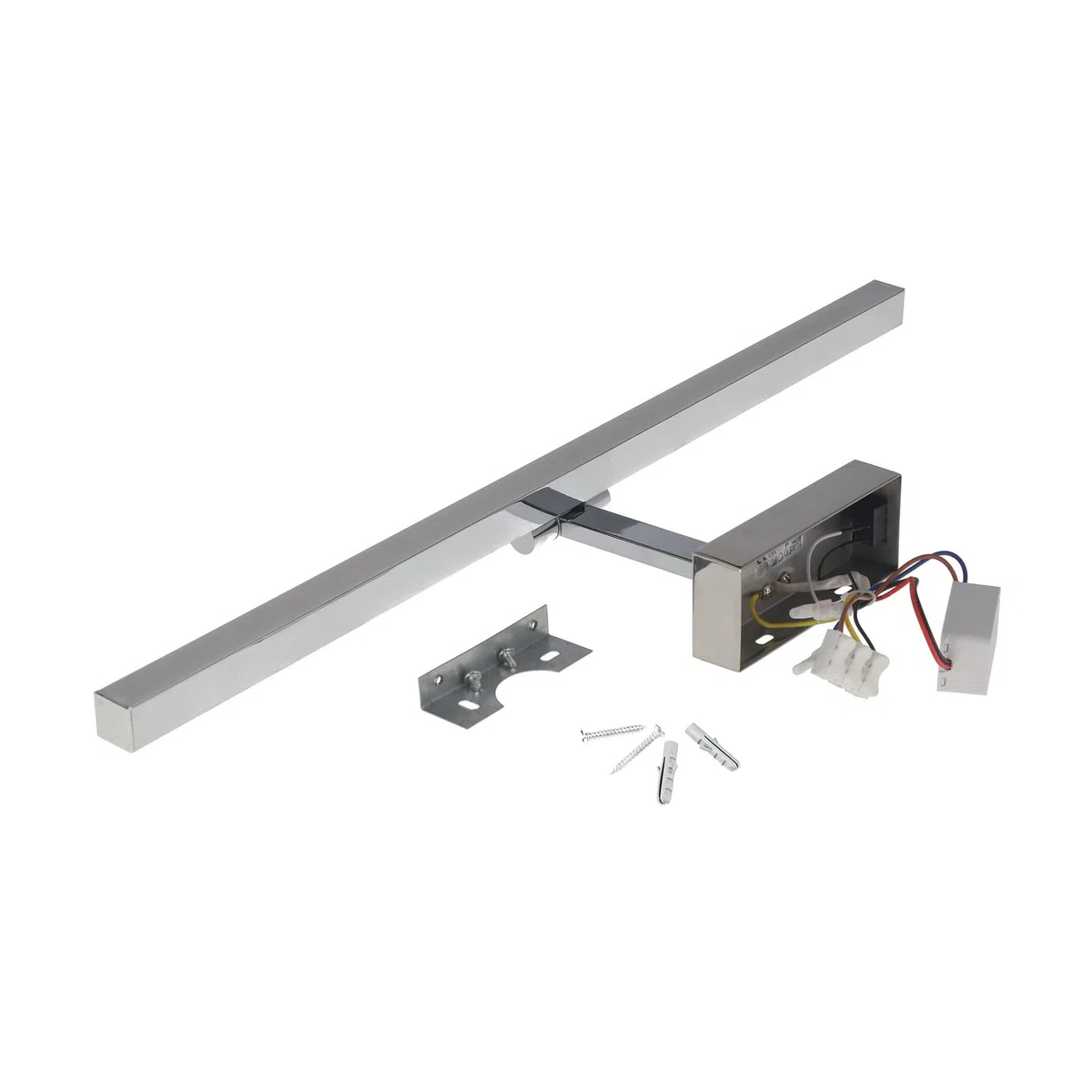 Lampada a LED da Specchio per Bagno - Luce da Parete Sopra Specchio/Guadro 40 cm - Testa Orientabile e Interruttore - Cromo 8W 570lm 4200K Bianco Neutro - Applique da Bagno IP45