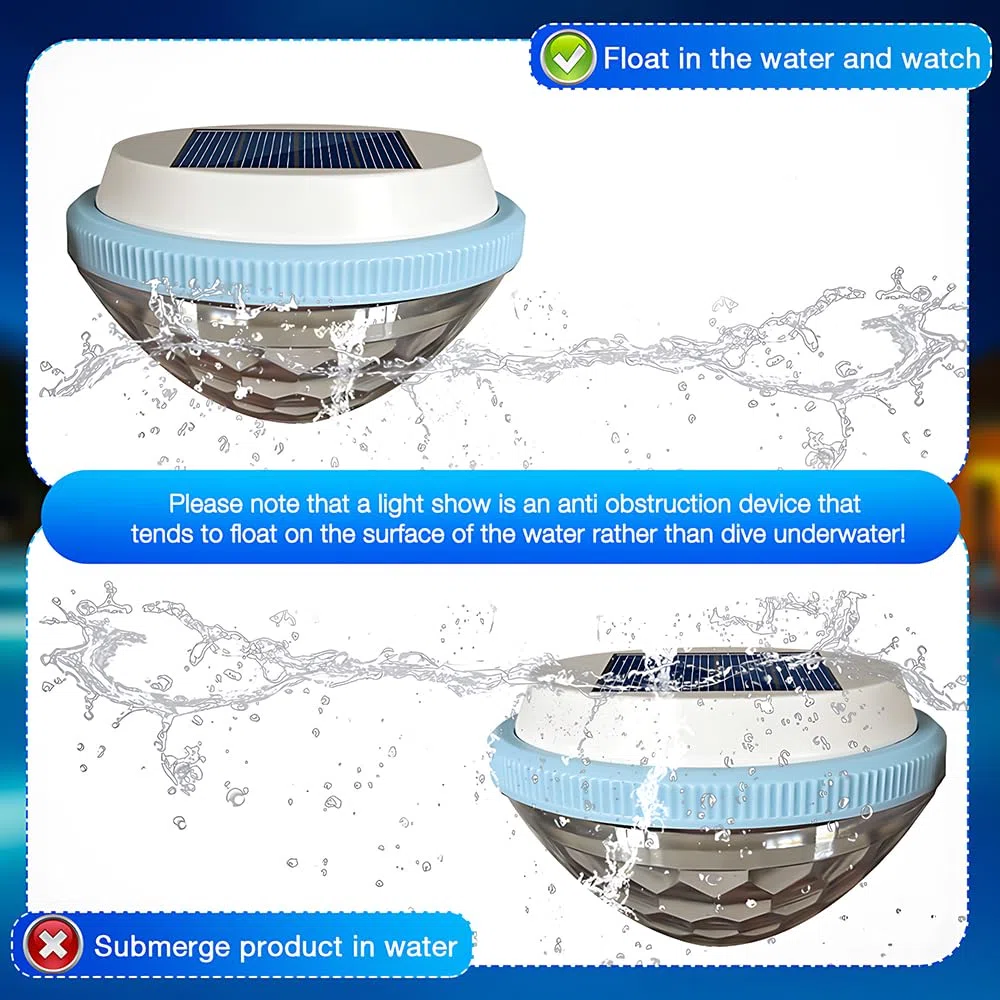 Luci Solari per Piscina, 2 Pezzi Luci Galleggianti per Piscina Solari, Impermeabile Luci Led Piscina Galleggianti Solari con 7 Colori e Strumento di Sigillatura, Luci per Piscina Fuori Terra Laghetto