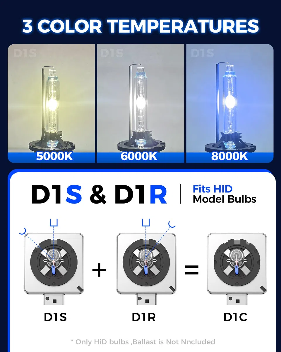 Marsauto Lampada D1S Xenon 35W 8000K Luce Bianca Fredda HID Lampadine per Fari Xenon Confezione da 2