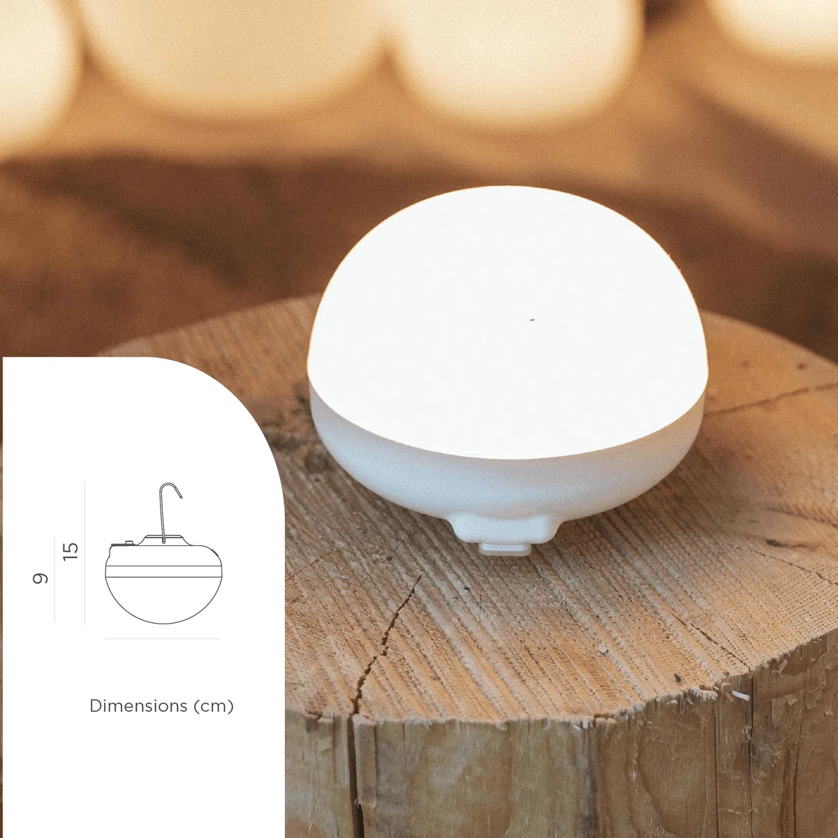 Newgarden - Luce di emergenza e da campeggio a LED Cherry. Luce portatile con gancio e magnete, senza fili con batteria ricaricabile USB. 900 lumen e fino a 20 ore di utilizzo. Resistente IP54