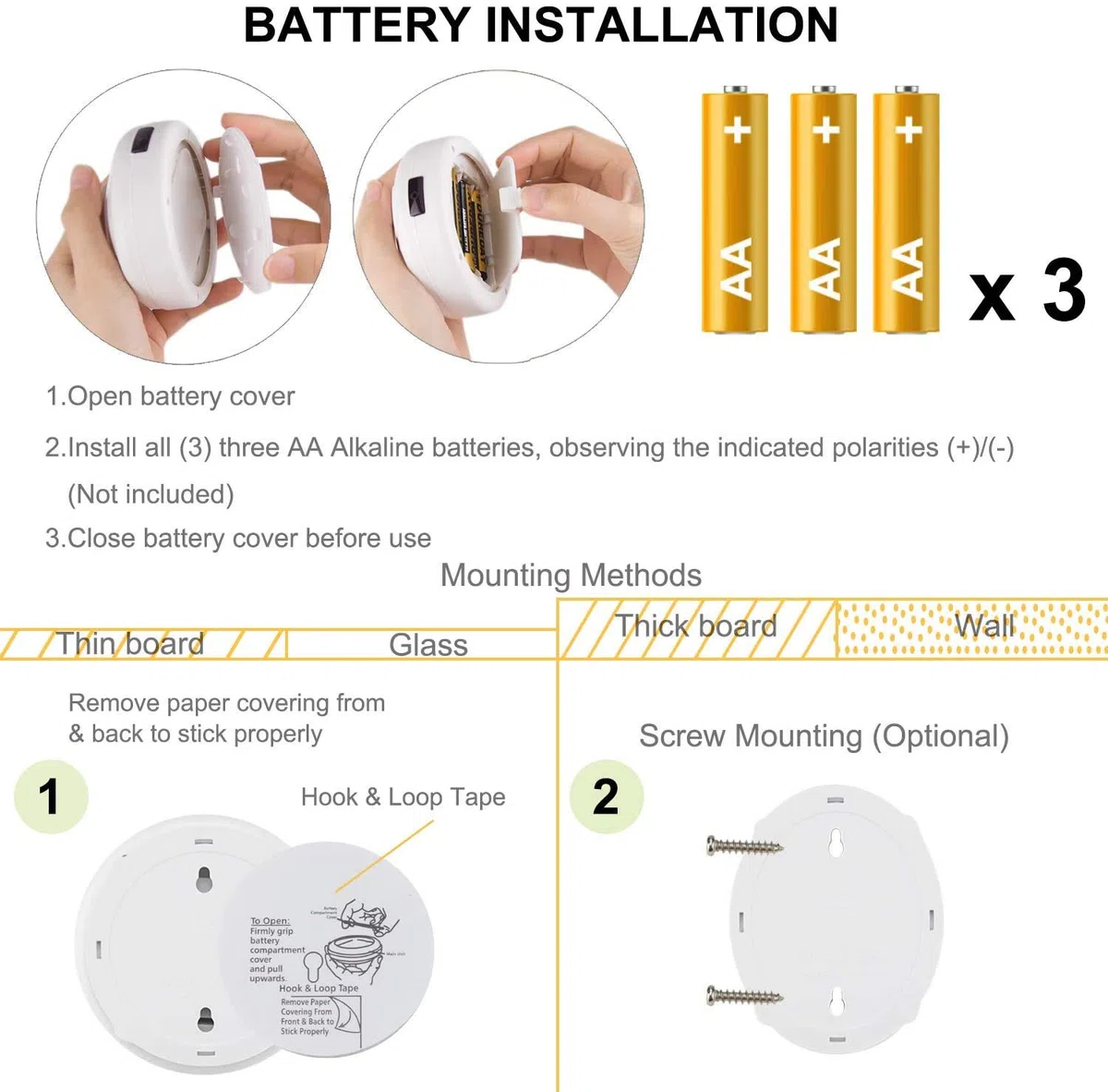 HONWELL Lampada da parete a LED con interruttore, dimmerabile, funzionamento a batteria con telecomando, timer, illuminazione per bersaglio, immagini, soffitto, cucina, armadio, corridoio, 2 pezzi