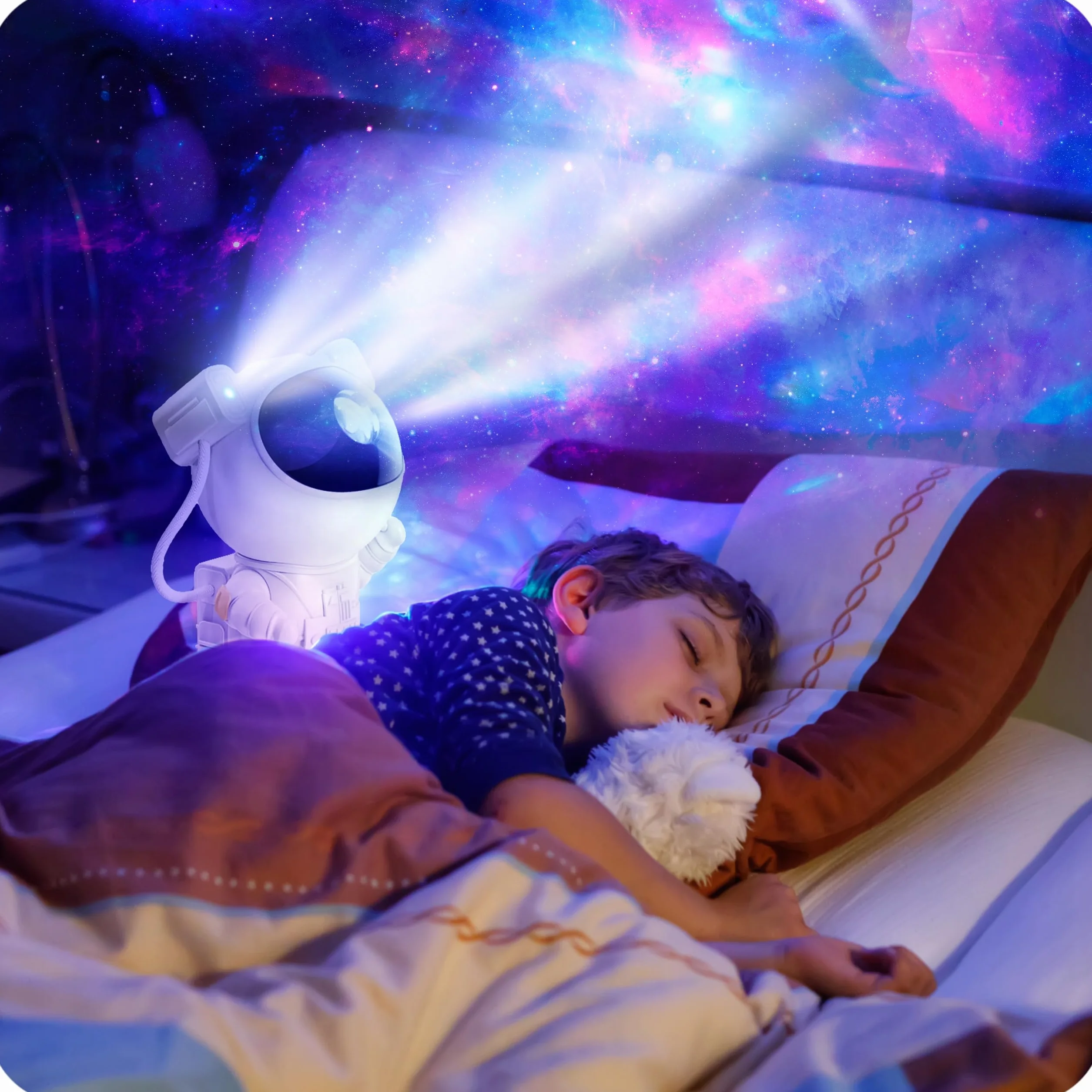 Proiettore astronauta cielo stellato per bambini – Proiettore astronauta con telecomando – Luce notturna per bambini 8 modalità – rotazione a 360° e timer – Decorazione per camera da letto
