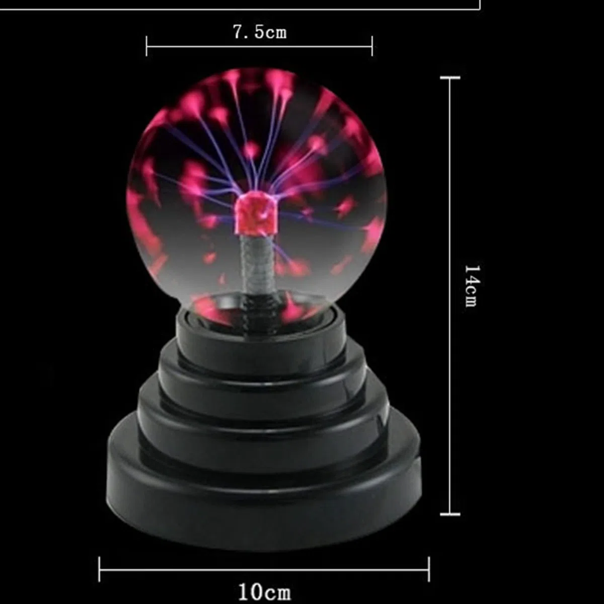 Tyenaza Sfera al Plasma, 7,5CM Lampada al Plasma Magica, Lampada a Sfera al Plasma Sensibile al Tocco per Feste Decorazioni, Regalo, novità Luce a Sfera Giocattolo