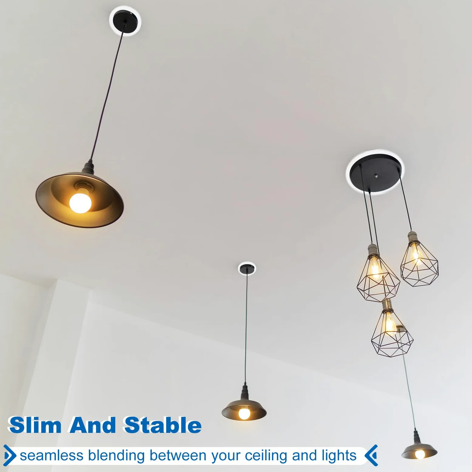 PATIKIL Anelli Stupidi ID 3,39", OD 4,72", 6pz Anelli Stupidi Metallo Copertura Luce Incasso per Apparecchi Soffitto, Parete, Illuminazione Led, Finitura Opaca Bianca
