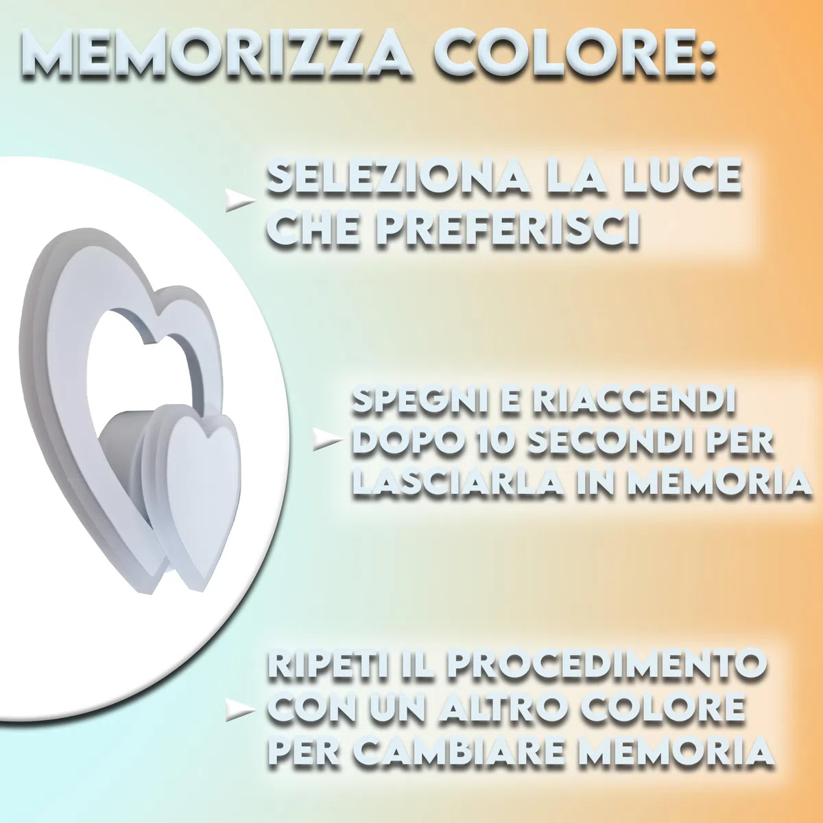 MAKA Applique a LED Moderna 12W, 960 Lumen Lampada da Parete a Muro Camera Letto Bambini, Applique Decorativa per Stanza dei Bambini Camera da Letto, Soggiorno (Cuore 3000K-4000K-6500K)