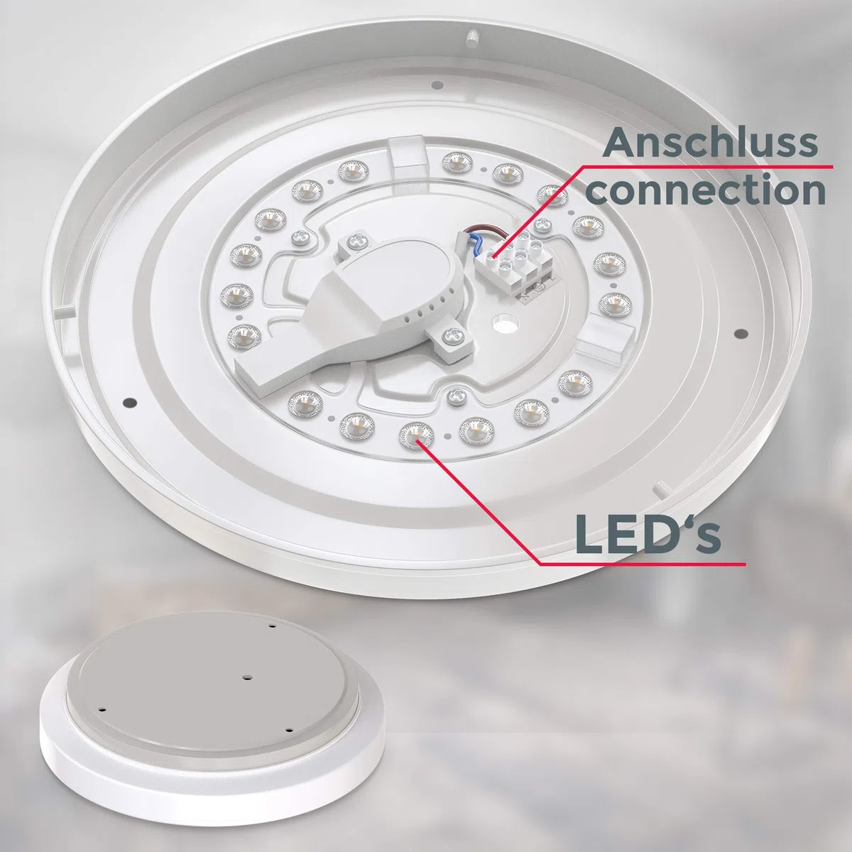 B.K.Licht Plafoniera LED da bagno 12W, luce bianca naturale 4000K, 1200Lm, lampadario resistente agli schizzi d'acqua IP44, diametro 29cm, lampada da soffitto moderna, plastica, 230V