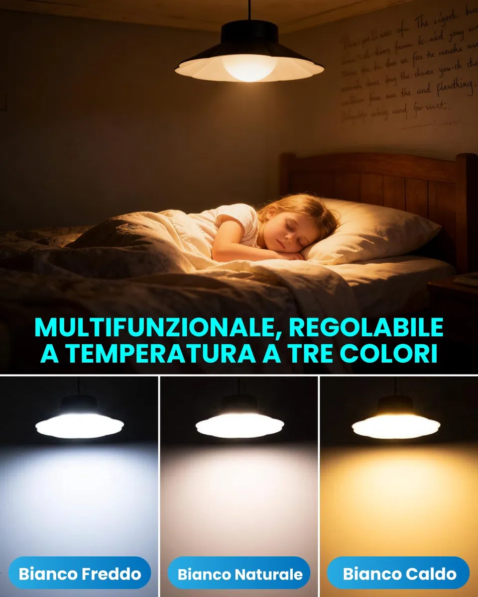 Lampada Solare Sospesa da Esterno, Lampade Solari Pendenti per Esterni, 3 Temperature di Colore con Timer, Telecomando, Regolazione della Luminosità, Impermeabile IP65, Lampade Solari Pendenti