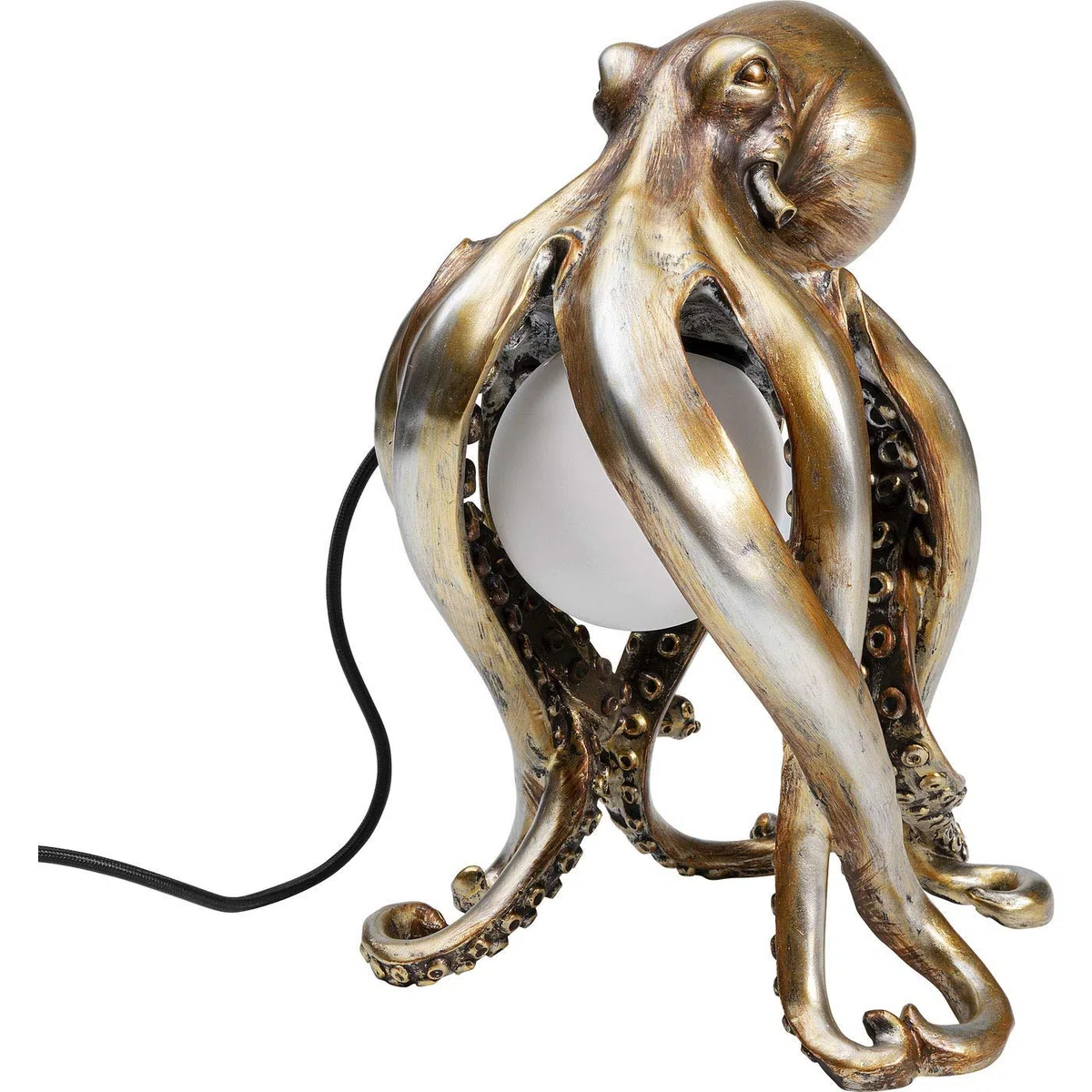 Kare Design Lampada da tavolo Animal Octopus, oro, 34cm, motivo polipo | decorazione marittima, tema mare, luce calda, punto luce individuale, versatile, corridoio, comodino, lampadina non inclusa