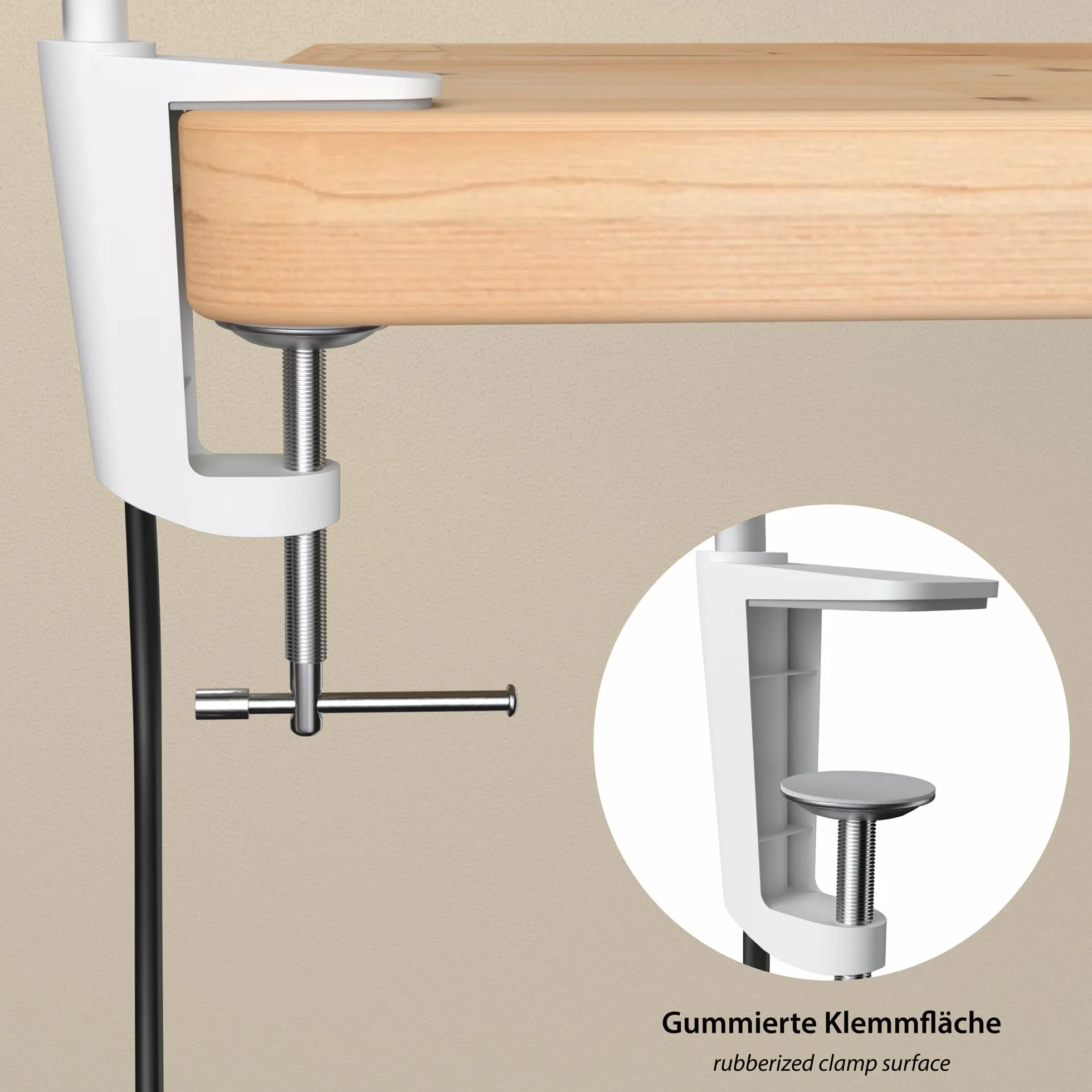 ledscom.de Luce a morsetto GU10 KLUK con collo d'oca, bianco incl. GU10, bianco caldo, 6,826W 630lm