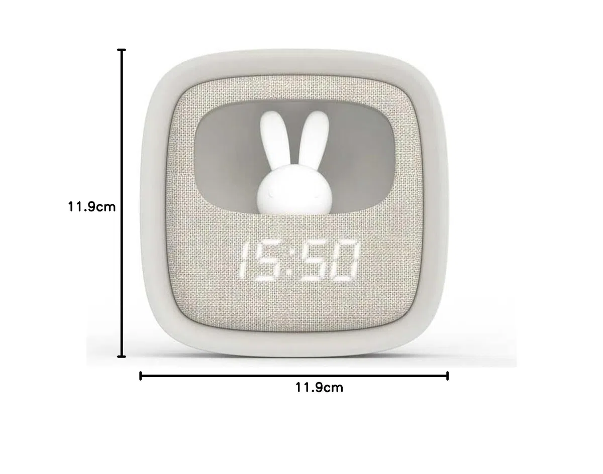 PURE FNL-06 AURORA LED Sveglia Night Bunny Light bianca quadrata