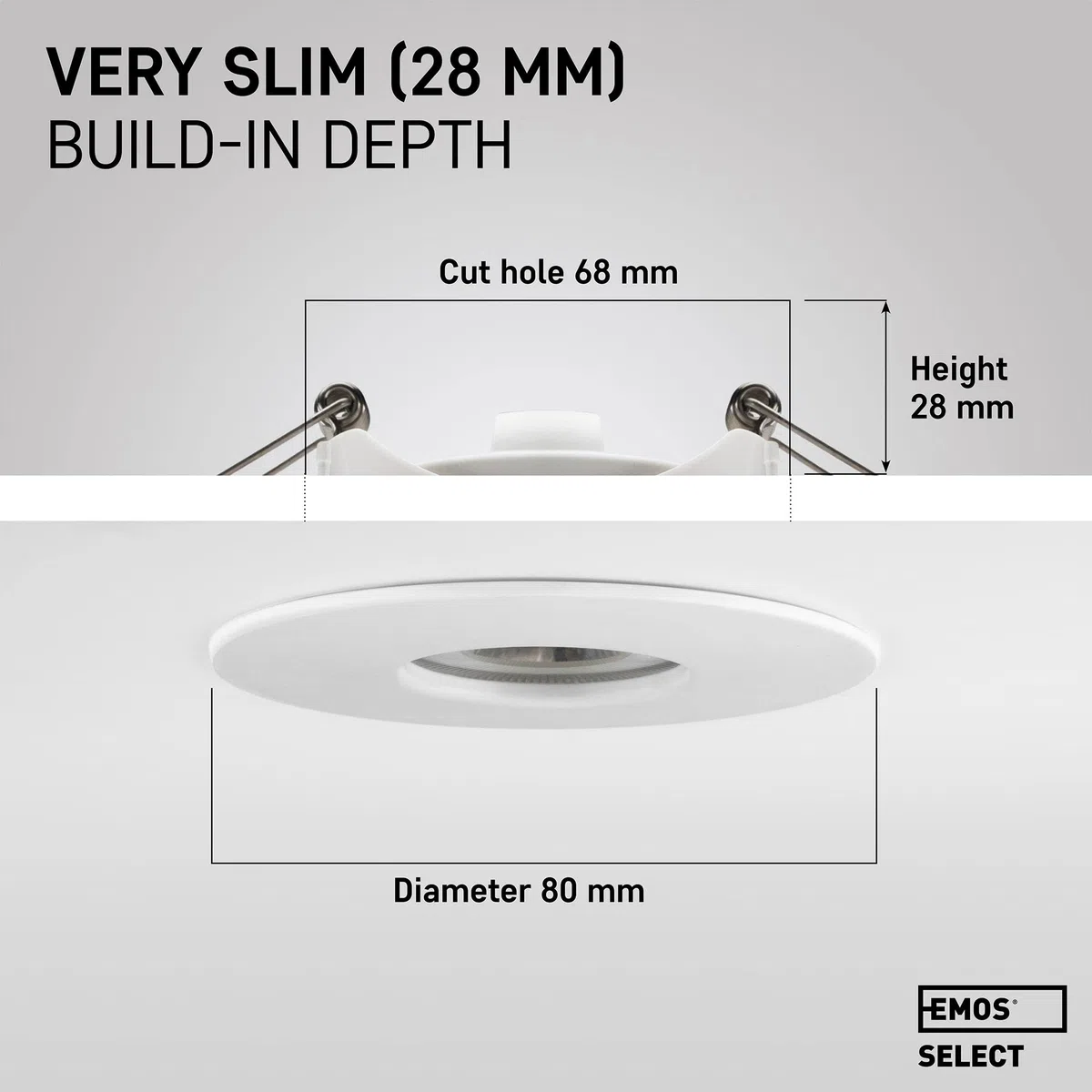 EMOS Exclusive Faretti LED da Incasso per Cartongesso 5W / 370 Lumen | Faretti da Incasso Bagno IP44 | Set di 3 pezzi Spot LED 3000K Luce Bianco Caldo, Rotondi e Ultra Piatti in Bianco