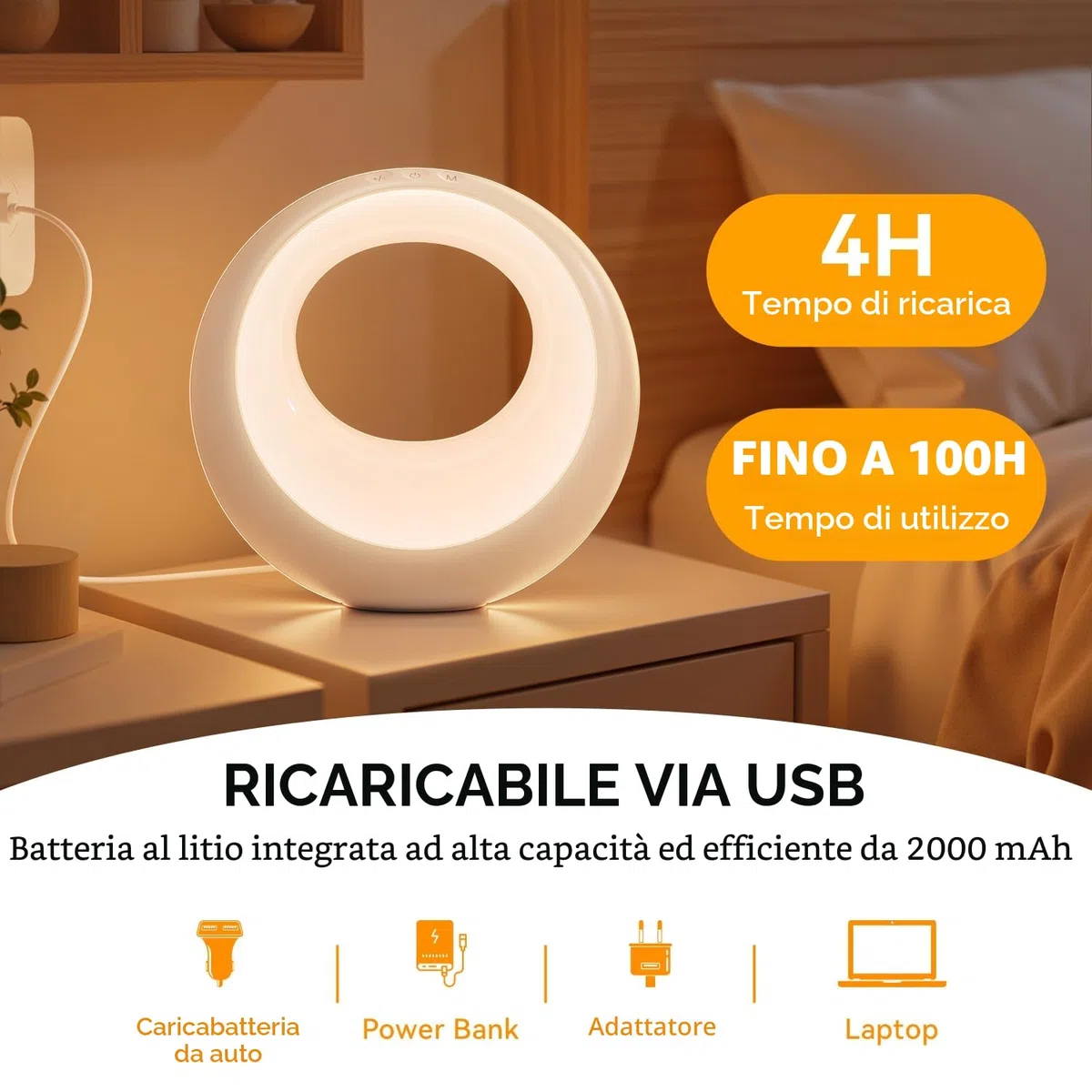 Auxmir Luce Notturna Bambini, Lampada da Comodino Touch, Abat Jour da Comodino Telecomando, Funzione Timer, Ricaricabile 2000mAh, 7 Colori RGB, 9 Modalità, Dimmerabile, per Camera da Letto, Soggiorno