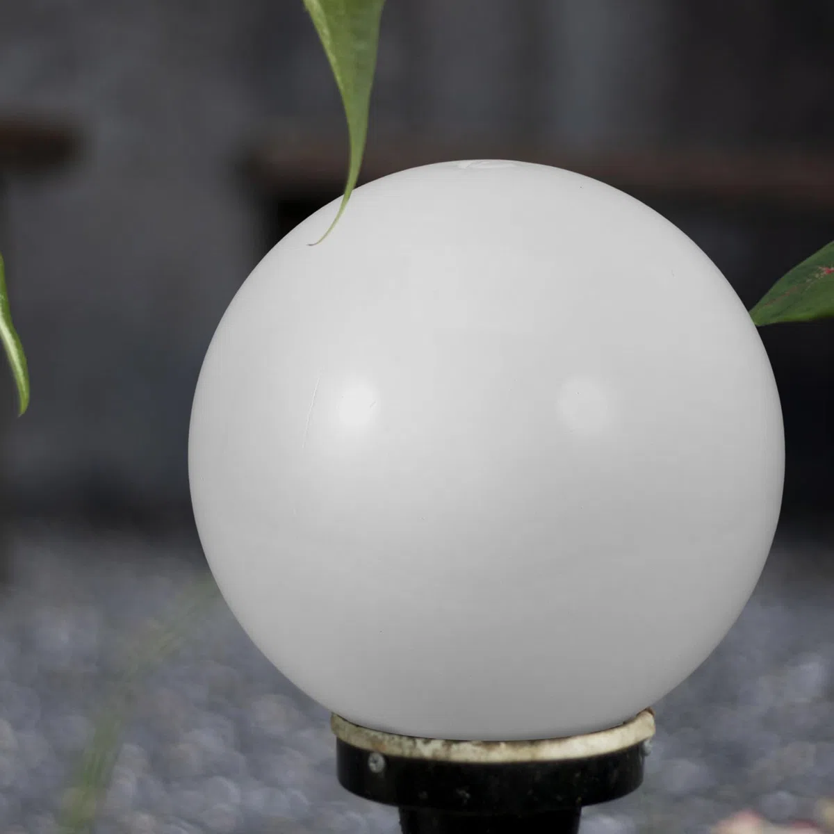 HANABASS Paralume Sferico in Acrilico Bianco Latte per Esterni, Coprilampada a Globo Diametro 25 Cm Modanatura, Accessorio per Lampada da Giardino e Decorazione Luminosa Elegante