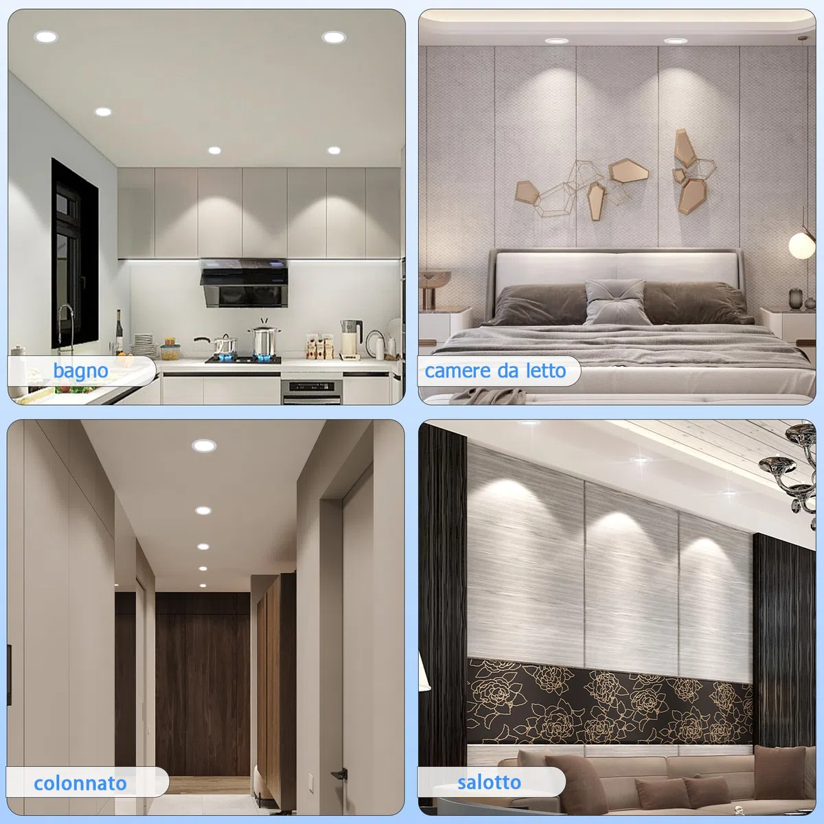 ETUOLMP Faretti led da incasso per cartongesso, 6W 620LM Faretti Led Soffitto Bianco Naturale 4000K, AC 220-240V, Faretto Led Interno IP44 per cappa da cucina, bagno, corridoio, set di 10