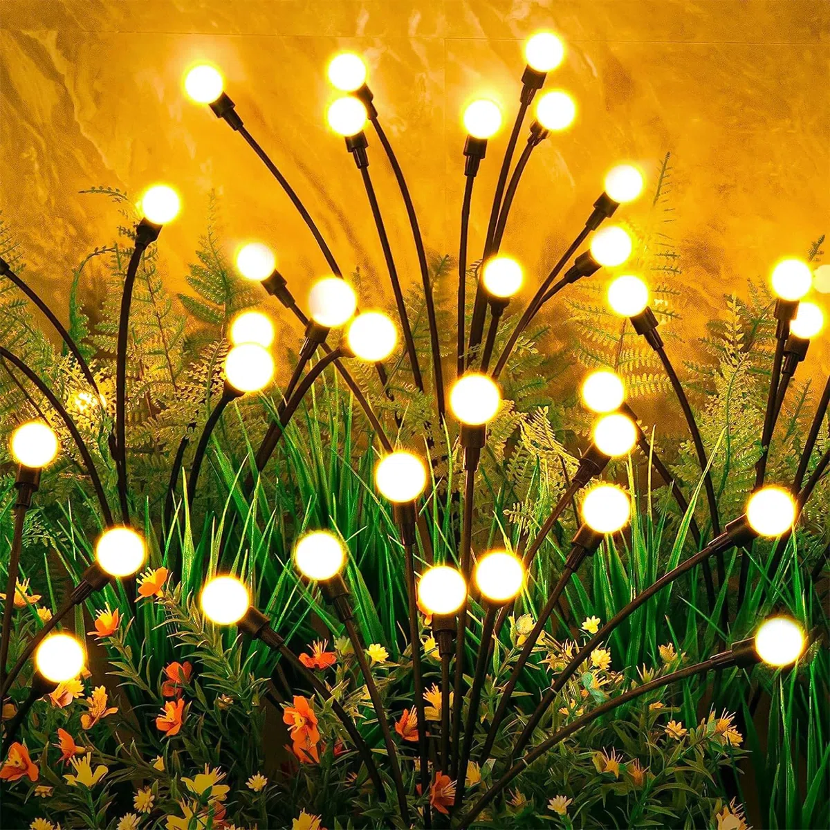 4 Pezzi Lampade Solari Per Esterni Da Giardino, 10 Led Lucciole Luci Solari Per Esterni IP65 Impermeabili, Modalità Multiple Luce Lucciola Per Pathway Yard Patio Giardino