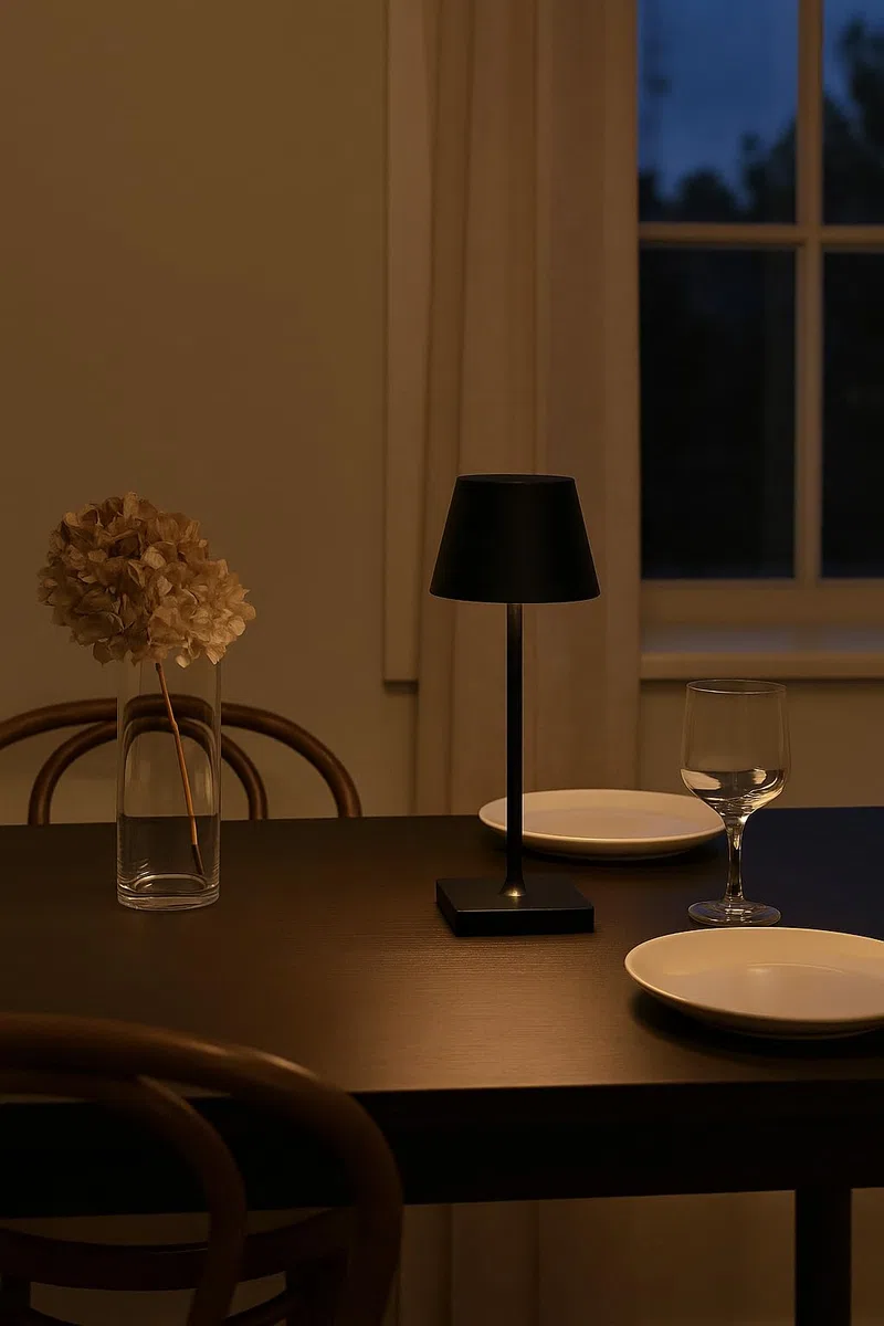 2 Pezzi Lampada da Tavolo LED Ricaricabile Senza Fili – Dimmerabile Touch, 2400mAh, 3 Tonalità (2700K-6000K), Design Moderno per Interno ed Esterno, Camera da Letto, Soggiorno, Giardino, IP54 (Nero)