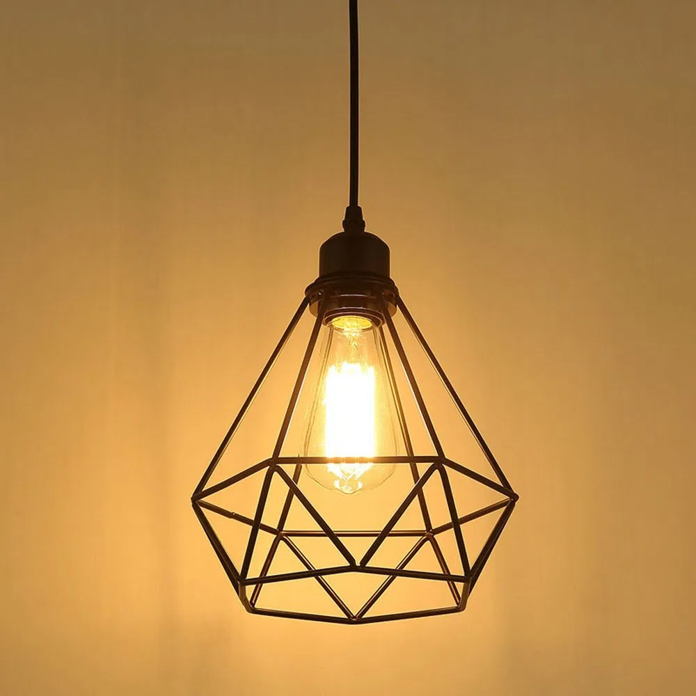 MAXDUYU Retro Lampada A Sospensione Nero Vintage Industriale Loft Bar Metallo Paralume Da Soffitto E27 Base