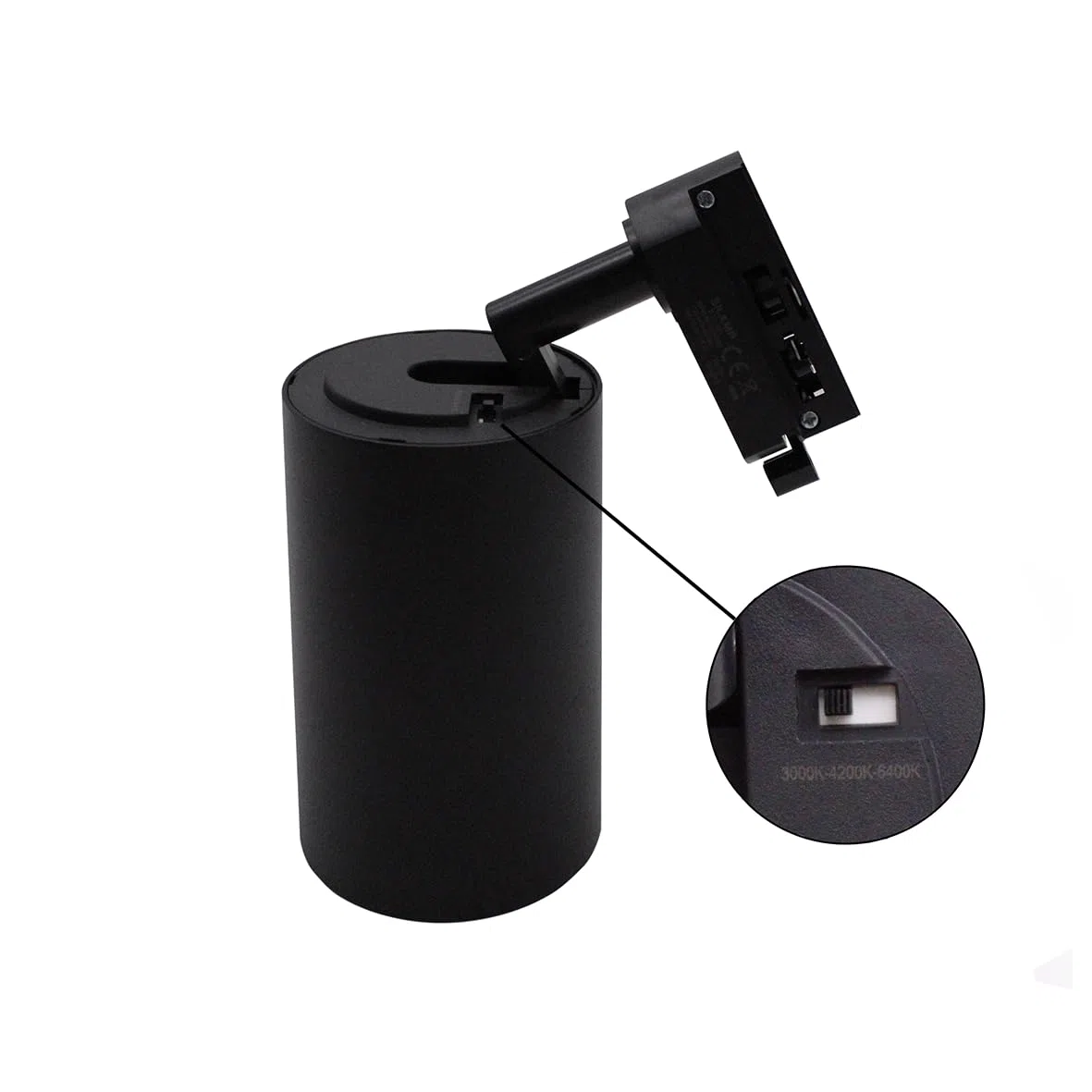 Silamp FARETTO LED A BINARIO MONOFASE 30W 220V NERO LUCE SWITCH 3000K-4200K-6400K