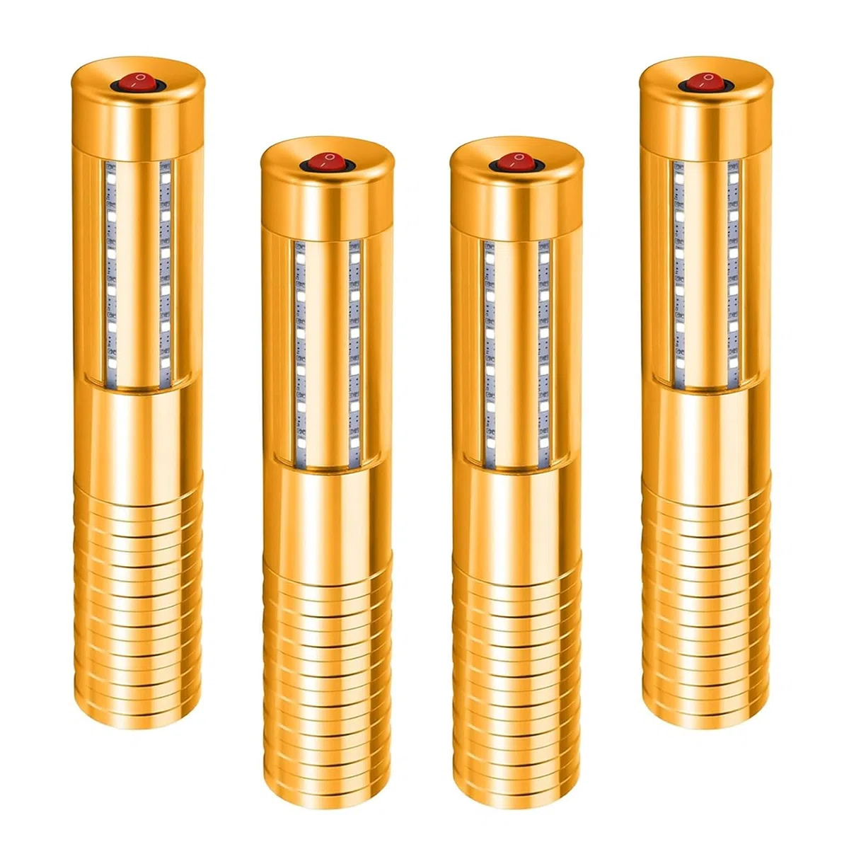 Righelli a LED stroboscopici per servizio di bottiglie, luce ricaricabile, luce a mano, lampada luminosa a LED fluorescente per discoteche, karaoke, matrimoni, feste, forniture di attività (Oro)