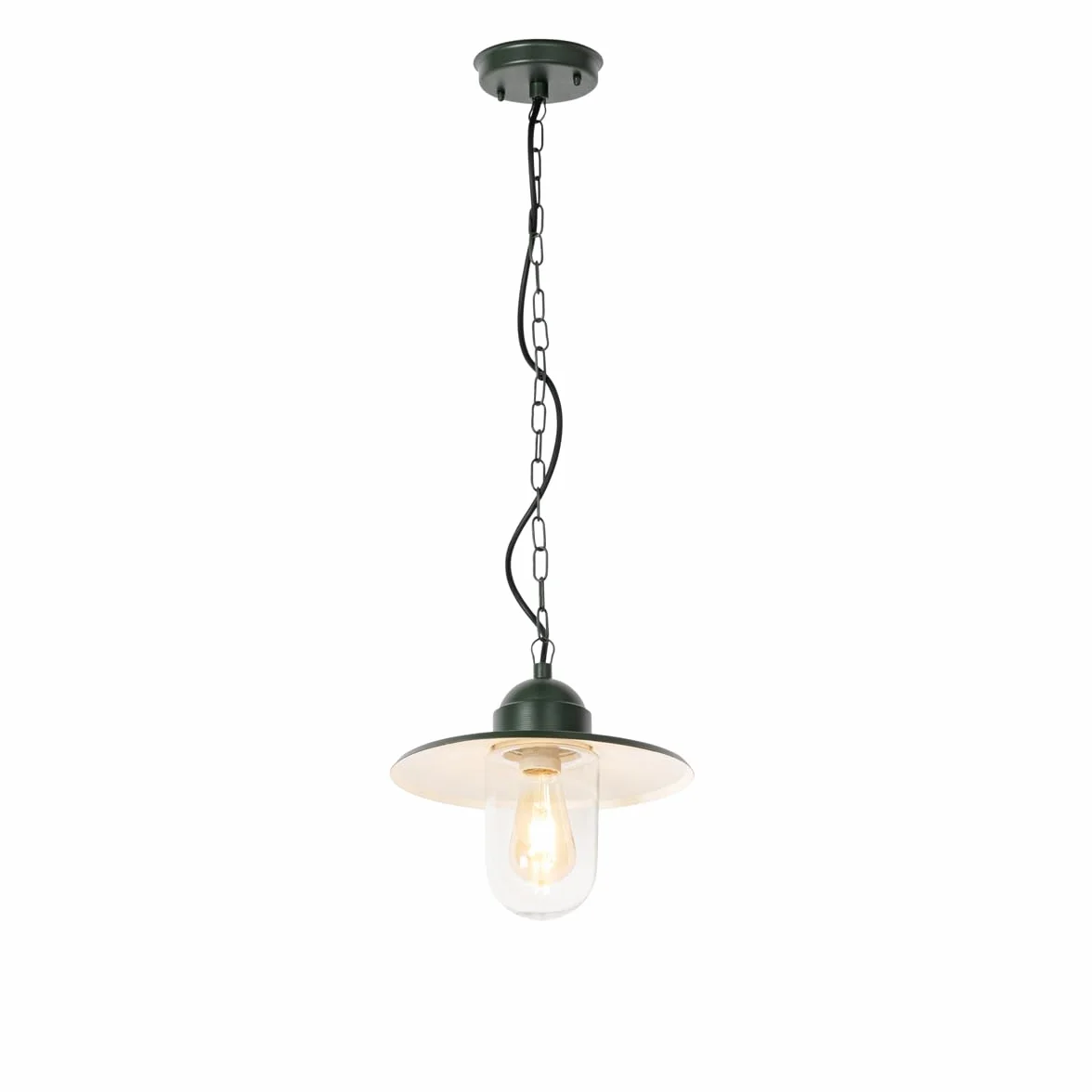 Qazqa kansas - Lampada a sospensione Moderno - 1 luce - Ø 29.4 cm - Verde - Moderno - Illuminazione esterna