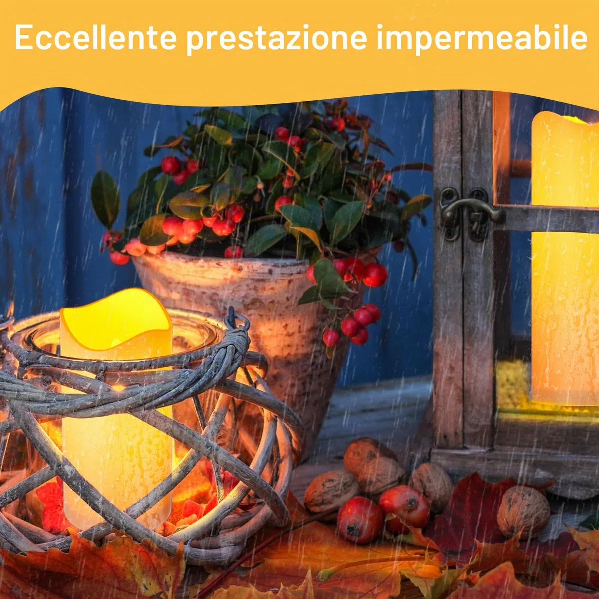 EXTSUD Set di 4 Candele a LED senza Fiamma con Telecomando, Impermeabili Outdoor LED Candele, Luce Notturna Antivento, LED Candela Decorazione Romantica per Matrimoni San Valentino Anniversari