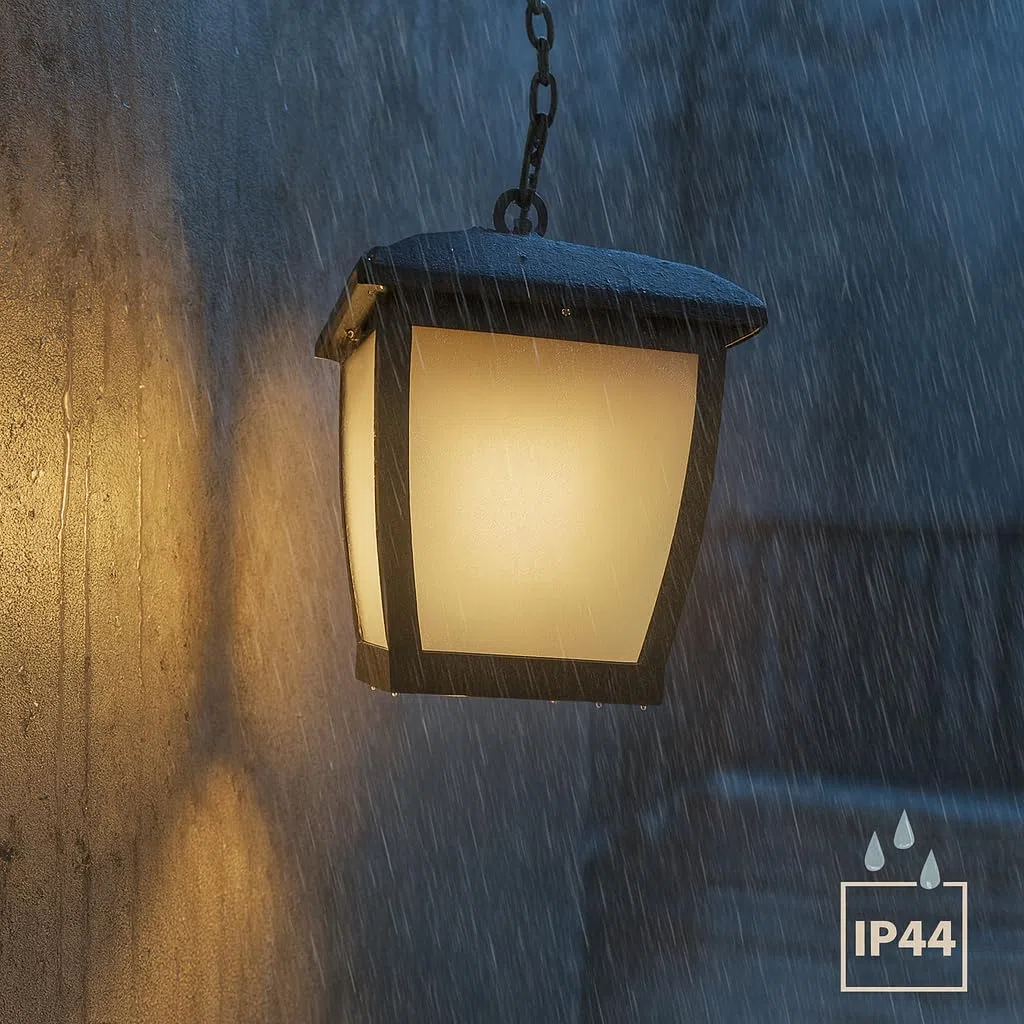 M Ledme Plafoniera House Series – IP44 impermeabile, attacco E27, lampada da soffitto in acciaio nero e vetro per giardino, terrazza o ingresso (lampadina non inclusa)