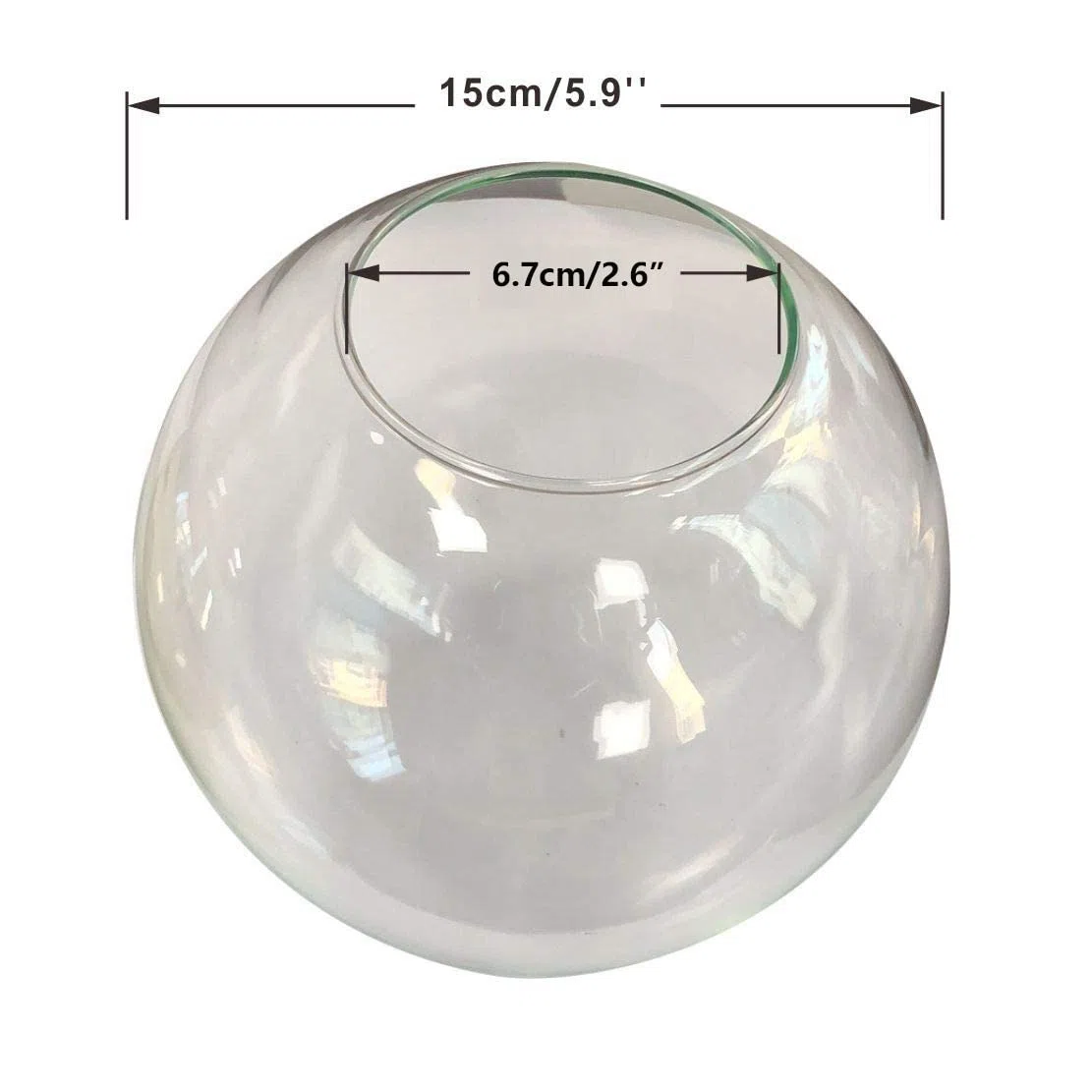 KCO Paralume di ricambio per illuminazione a sfera, moderno, trasparente, accessorio per applique da parete a sospensione (trasparente)