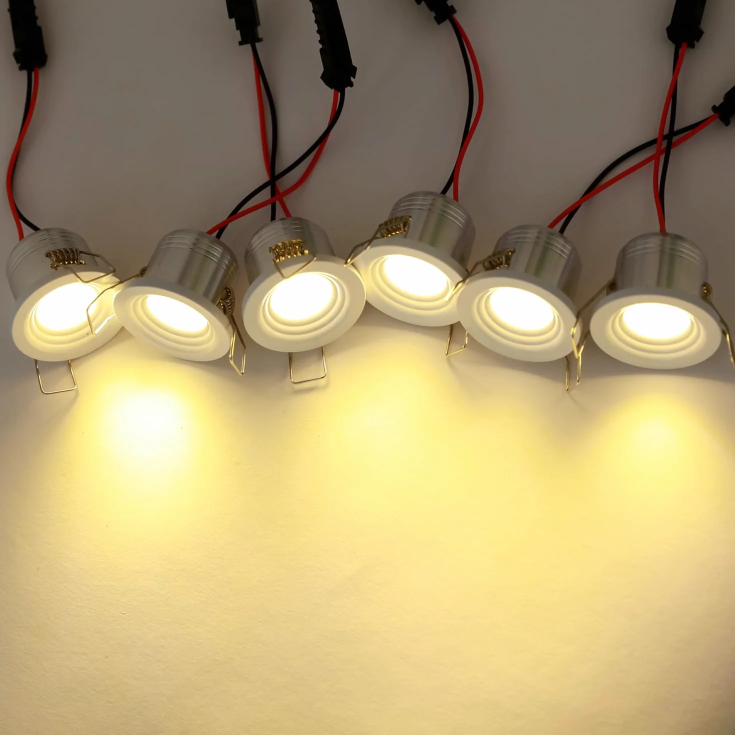 Set di 6 mini Faretti da incasso 3W Luce Bianca Calda Alluminio Spots con trasformatore