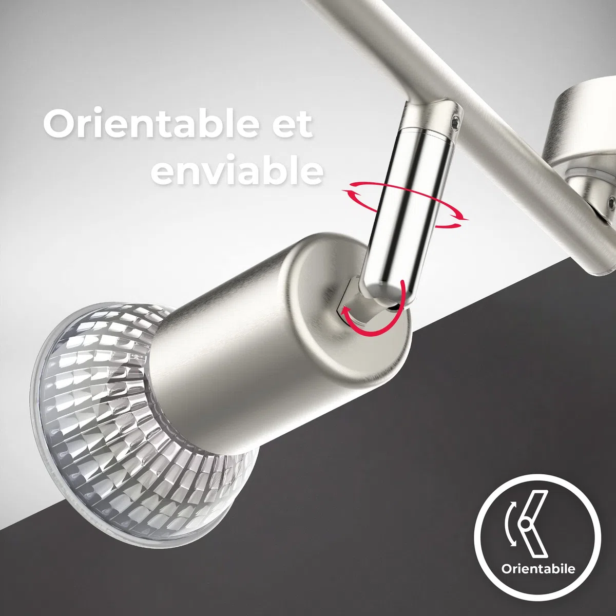 B.K.Licht Plafoniera LED Soffitto moderna, 605x105 mm, 5W 400Lm, Faretti da soffitto, Lampadario Cucina, luce bianca 3000K, Lampadario Soggiorno, cucina, bagno, camera da letto, nichel