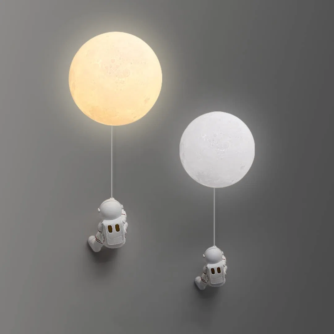 LED Luna Astronauta Applique da Parete 3D Stampa Luna Illuminazione Notturna Camera Bambini Decorativa 3 Luce 15 CM