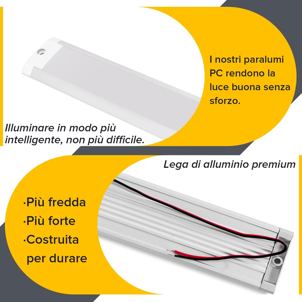Dream Lighting Barra LED 12v per Camper Dimmerabile Striscia LED 12v con Sensore di Movimento Armadi Cucina Illuminazione Bianco Caldo