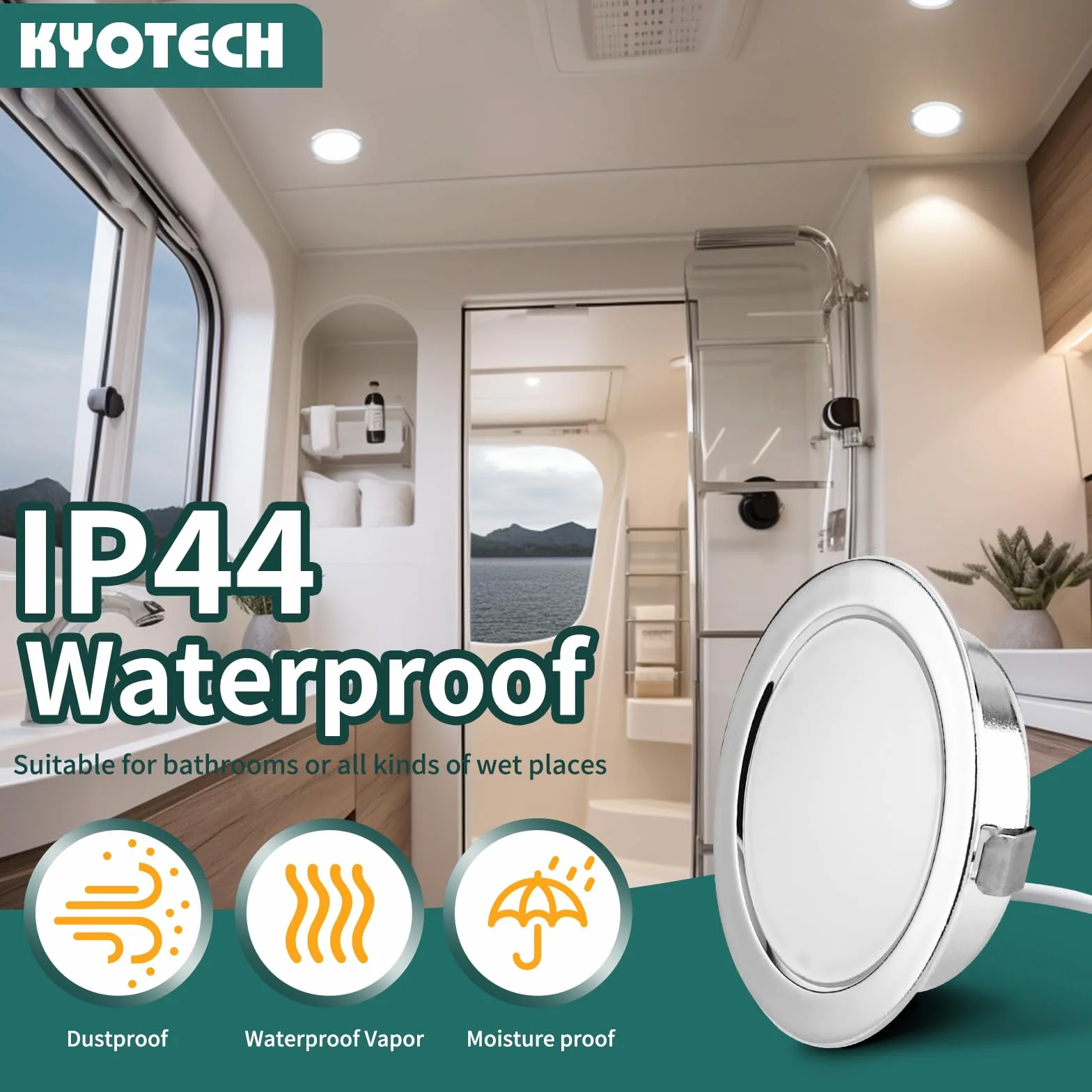 KYOTECH Faretti LED da incasso per mobili 230V 3.5W G4 300LM, 3000K Caldo 4000K Neutro 6000K Freddo faretto da incasso, in acciaio inox spazzolato, al posto delle lampade ad alogene Set di 3
