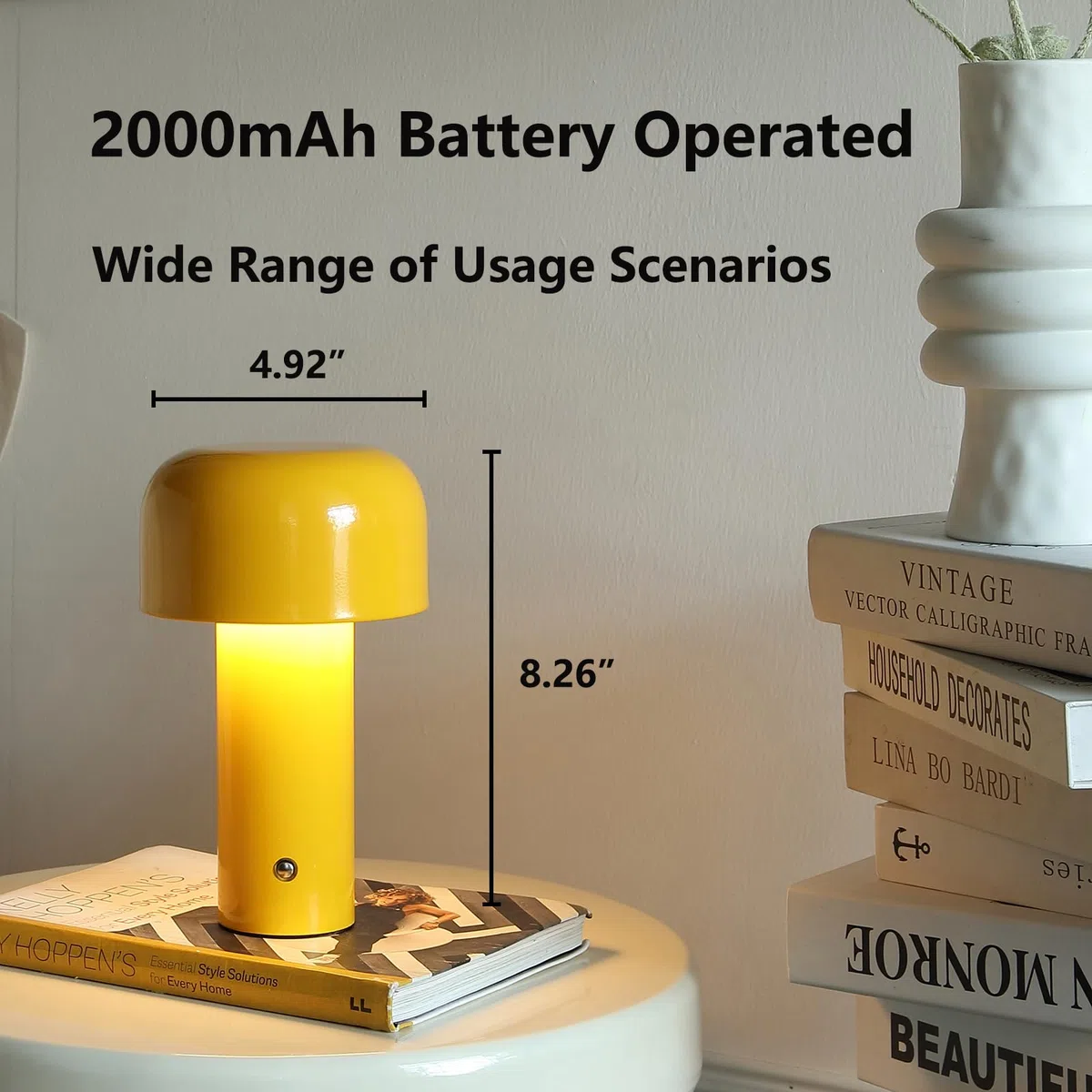 Glivpny Lampada da scrivania per oscuramento tattile portatile, ricaricabile tramite USB, luce notturna a LED, moderna lampada da tavolo a fungo per soggiorno, bar, camera da letto, comodino, studio