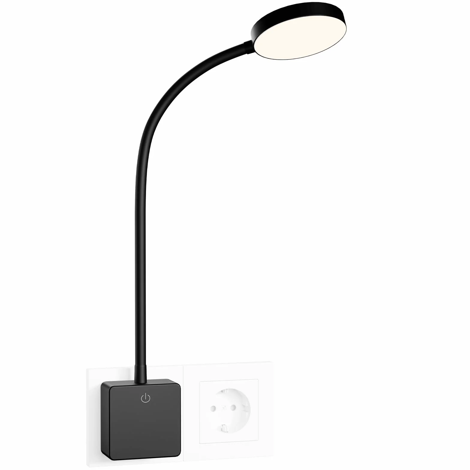 ENUOTEK Luce Notturna Lampada da Applique da Comodino LED Dimmerabile con Spina e Interruttore Tattile 4W 350Lm Luce 3000K 4000K 5000K Nessuna Funzione di Controllo Remoto Lot di 1