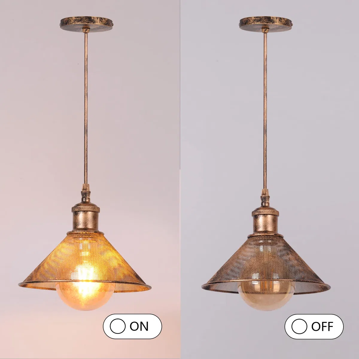 Lampade a Sospensione Industriali E27 Plafoniera Vintage Metal Plafoniere Retrò per Caffetteria Soffitta Cucina Sala da Pranzo (senza lampadina)