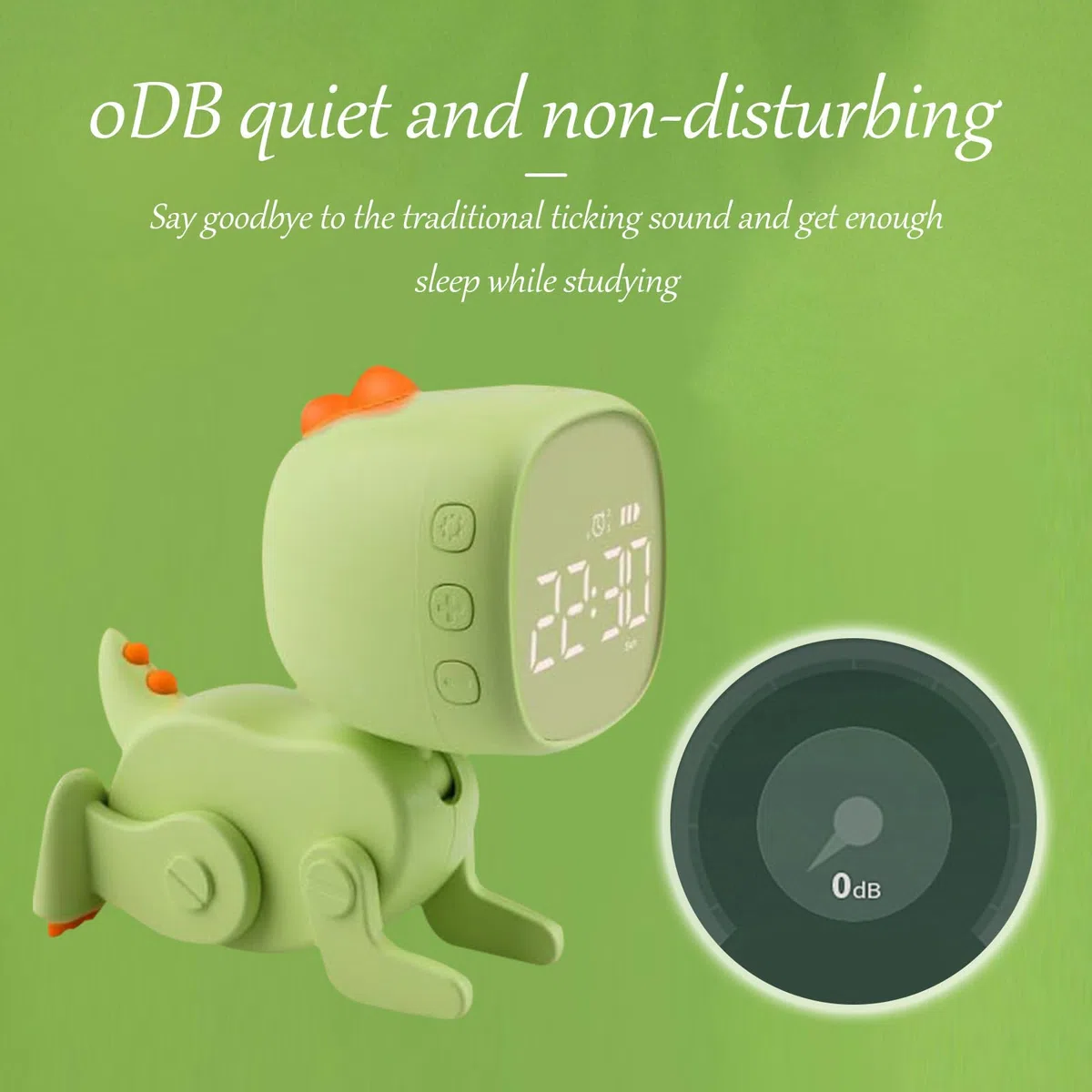 Sveglia per bambini ragazza ragazzo sveglia digitale per bambini luce notturna dinosauro orologio Snooze, con 3 gruppi di allarmi, suono e luminosità regolabili in ricarica USB, verde