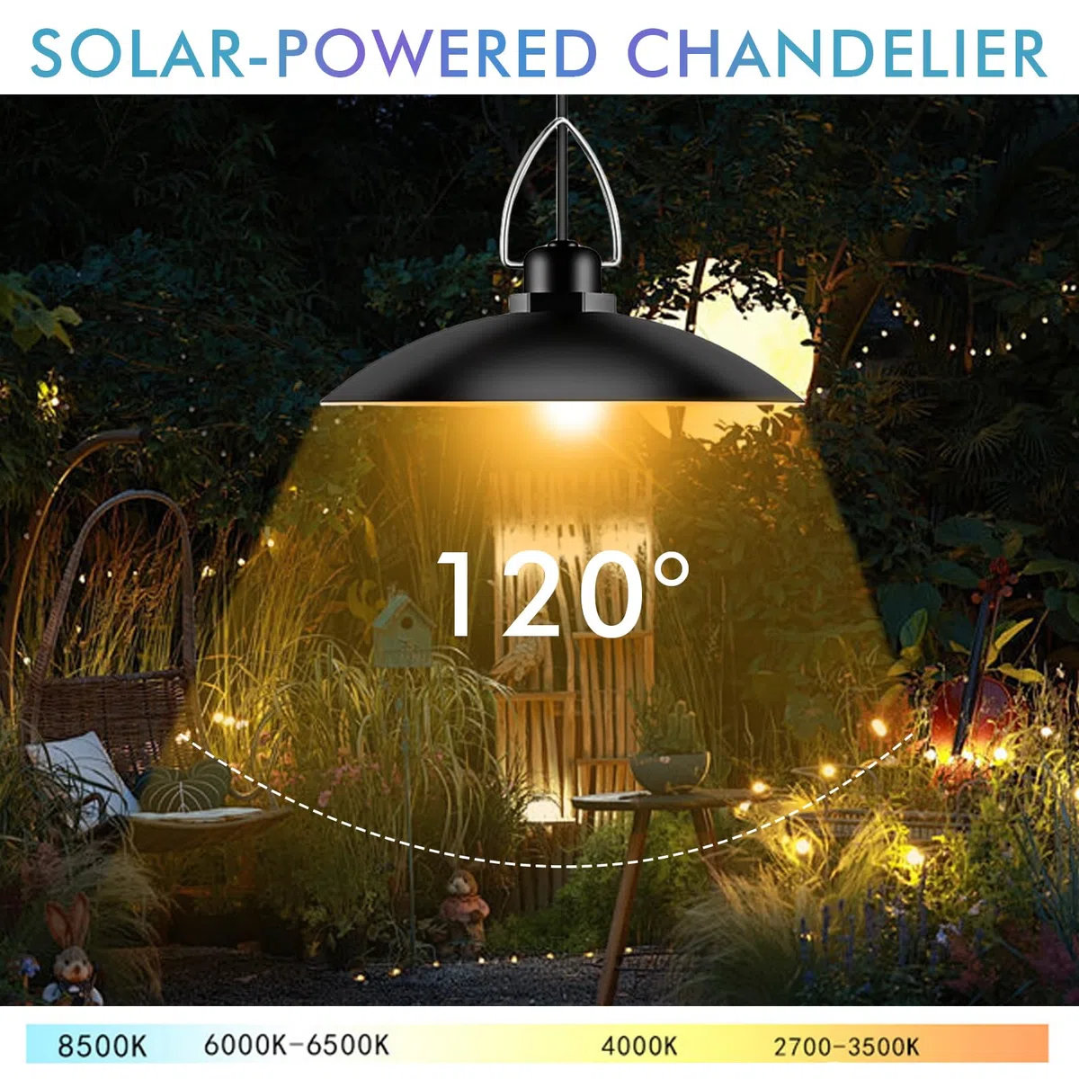Lampada Solare Per iIerni Ed Esterni,IP65 Lampada A Sospensione Solare Con Telecomando,Lampade Solari Per Interni Ed Esterni,Lampade A Sospensione Per Giardino,Terrazza,Balcone